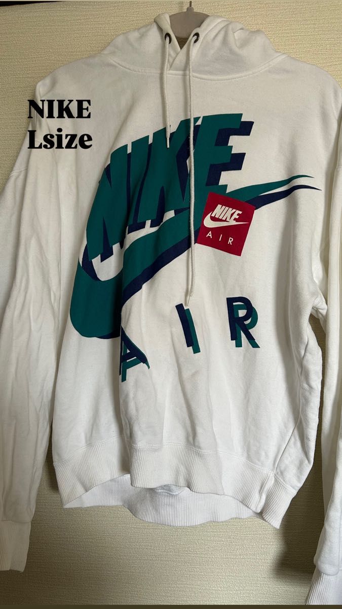 NIKE AIR ナイキ プルオーバー パーカー Lサイズ ホワイト グリーン