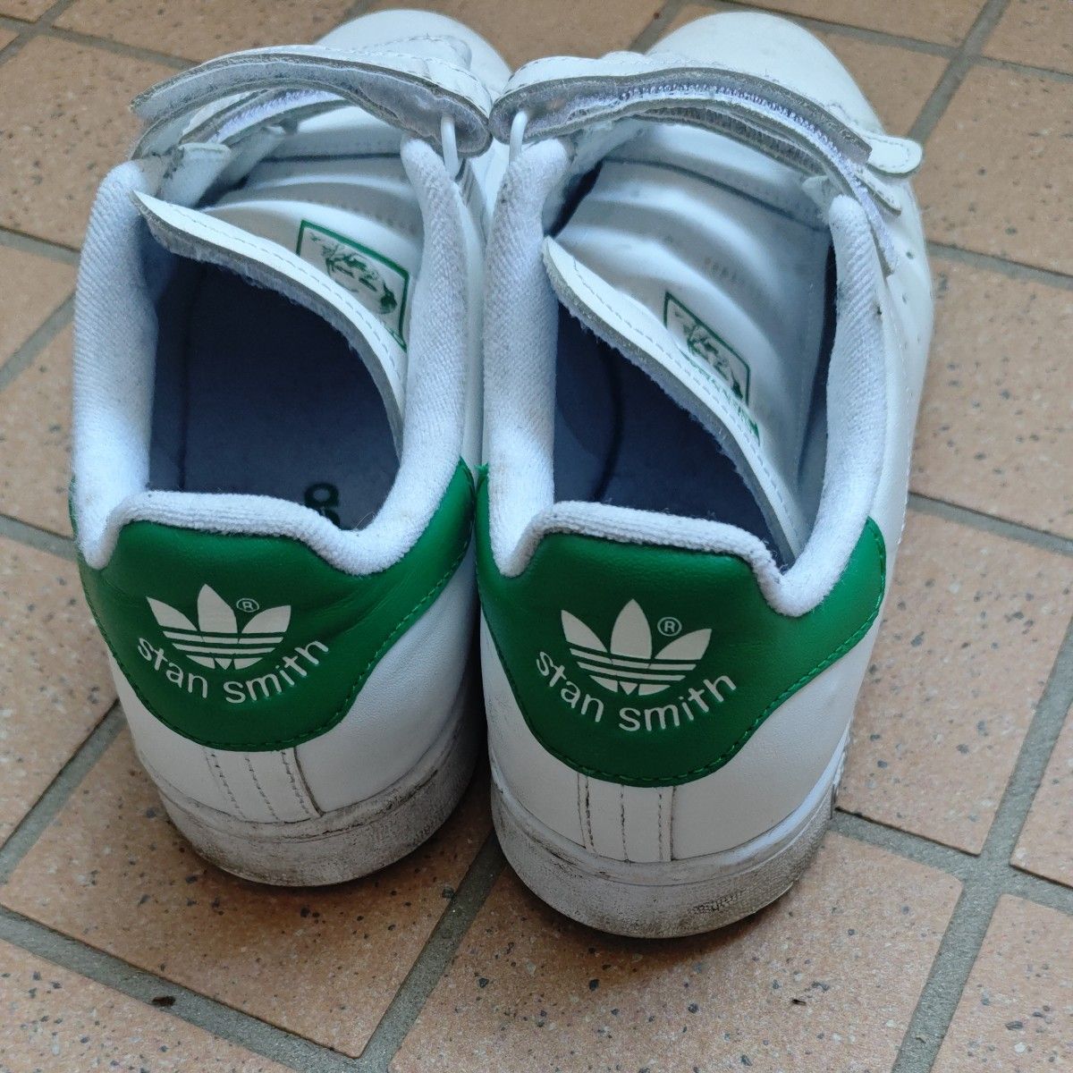adidas スタンスミス ベルクロ スニーカー ホワイト グリーン 26 5cm