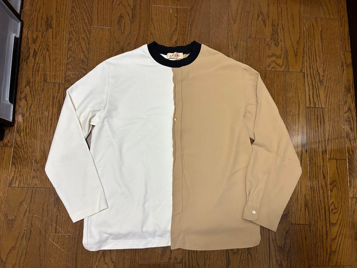 CULLNI 20AW/ダブルクロス アシンメトリープルオーバー/シャツ 日本製