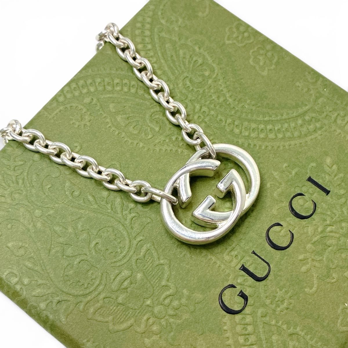 GUCCI インターロッキングG ネックレス シルバー925 極美品 ダブルG