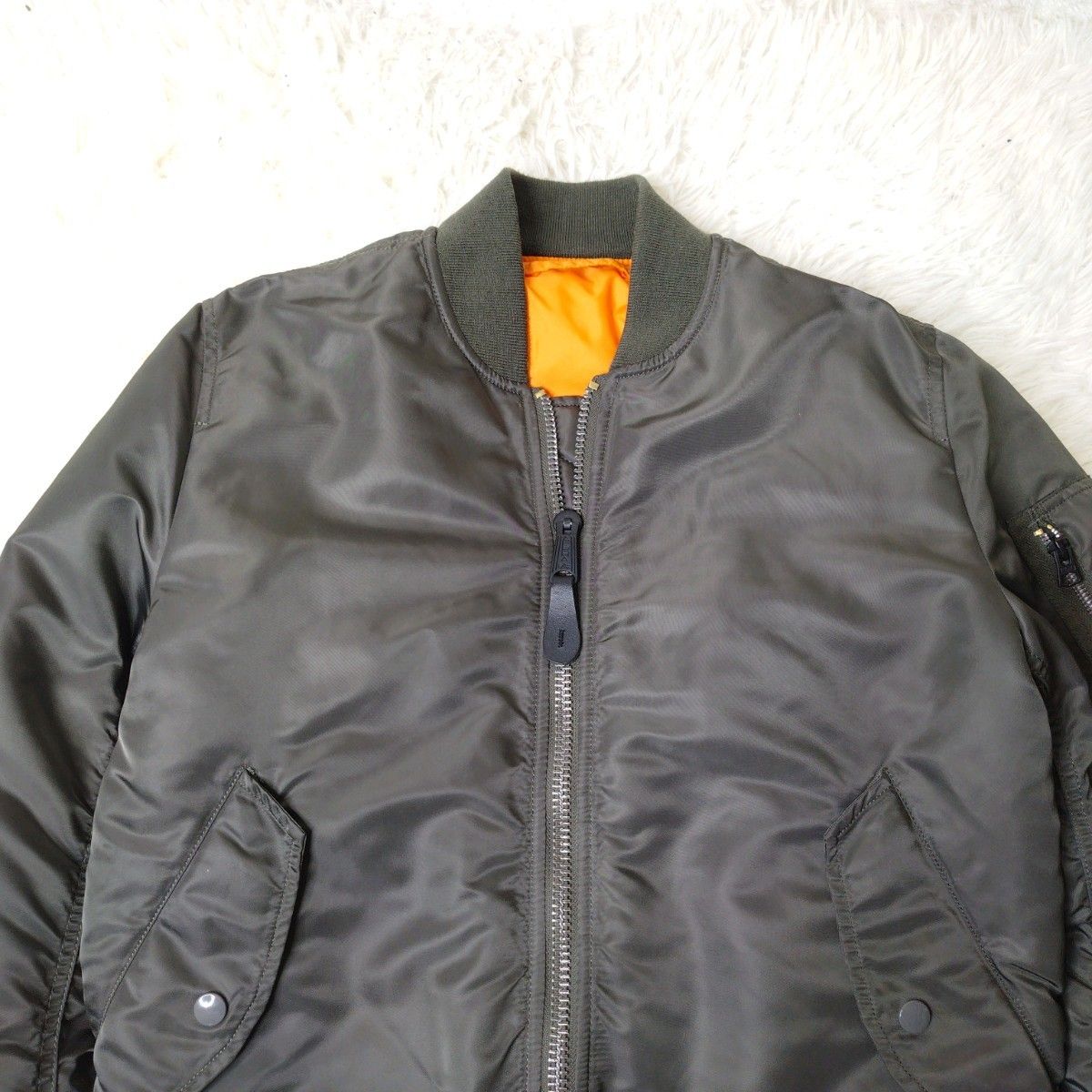 極美品】ALPHA MA-1 フライトジャケット S 短丈 90s 希少色 ダーク