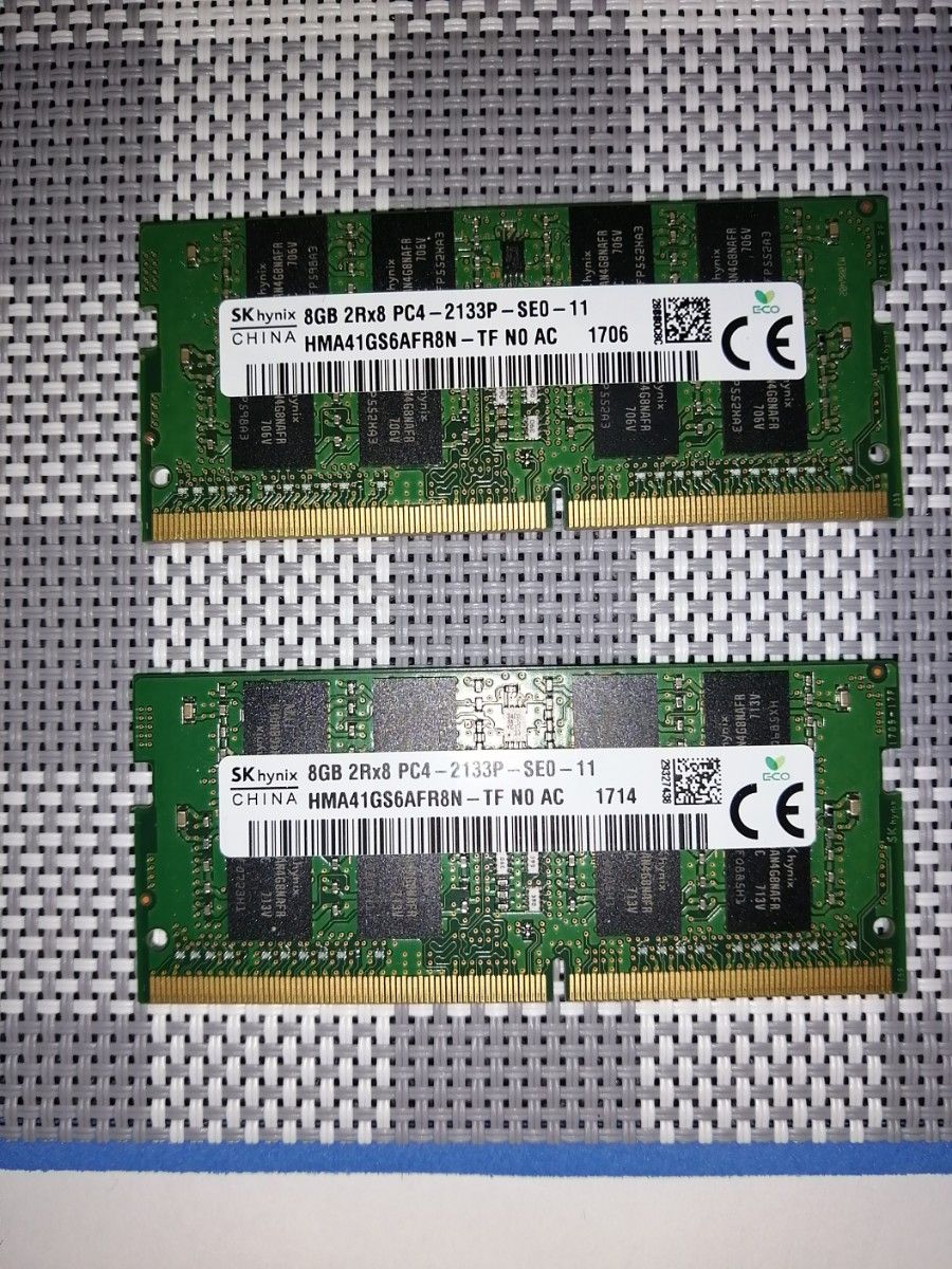 ノートPC用 DDR4メモリー 16GB（8GBx2） SK Hynix HMA41GS6AFR8N-TF