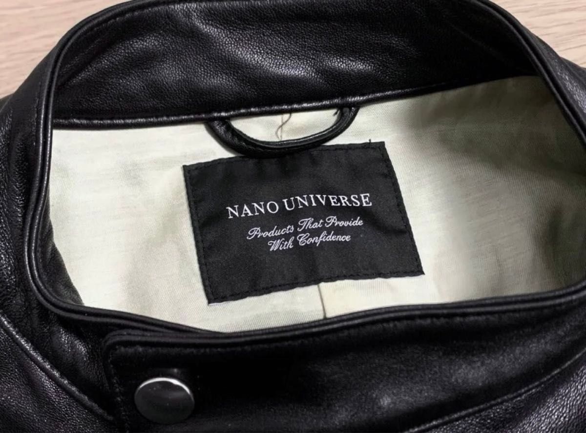 人気Lサイズ 【 NANO UNIVERSE 】滑らかなラムレザー 羊革 シングル