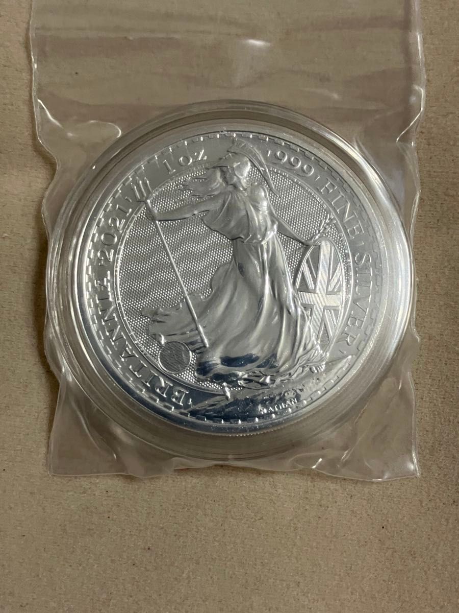 2021年 イギリス ブリタニア銀貨 1オンス 純銀 999 FINE SILVER 1oz