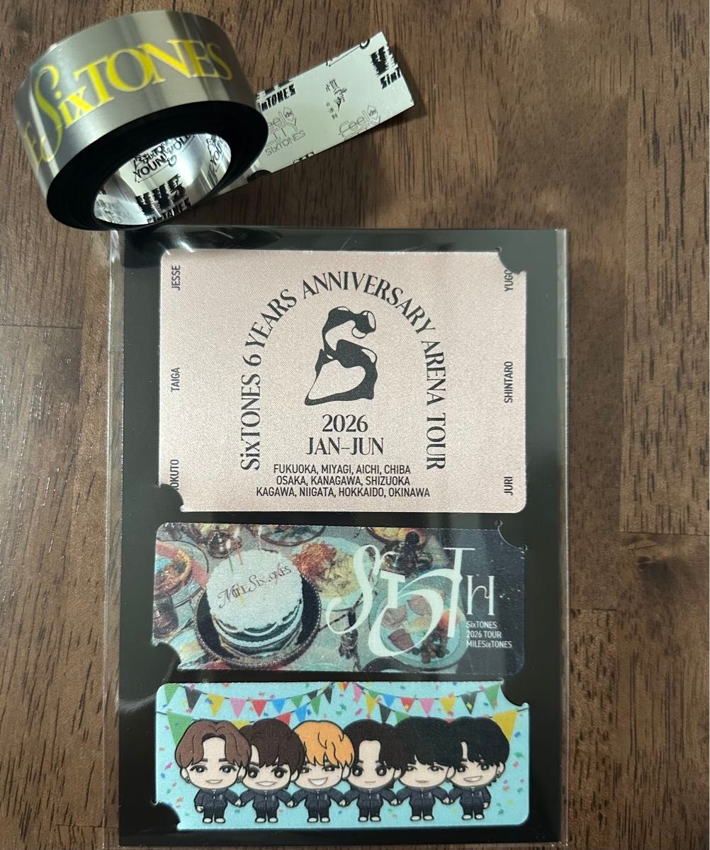 新品未開封】SixTONES MILESixTONES ツアーステッカー グッズ 銀テープ