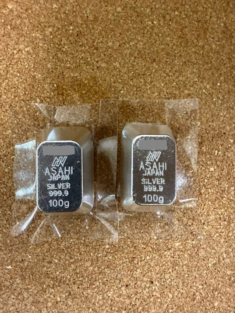 純銀インゴット 100g 2個セットアサヒメタルファインSILVER シルバー
