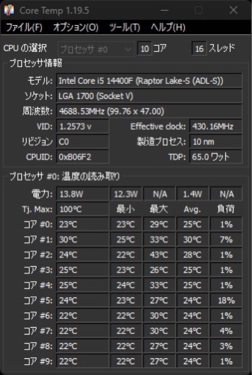 Intel Core i5 14400f CPUのみ lga1700ソケット 動作確認済み画像有り