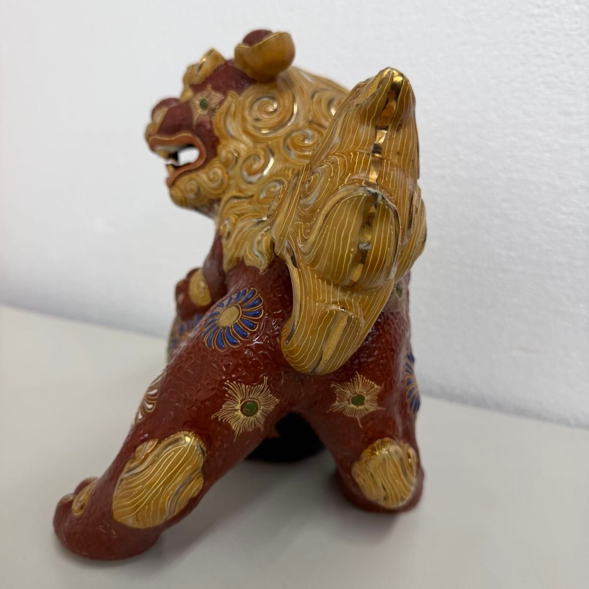 九谷焼 玉乗り獅子 置物 縁起物 シーサー 陶器 魔除け インテリア 獅子