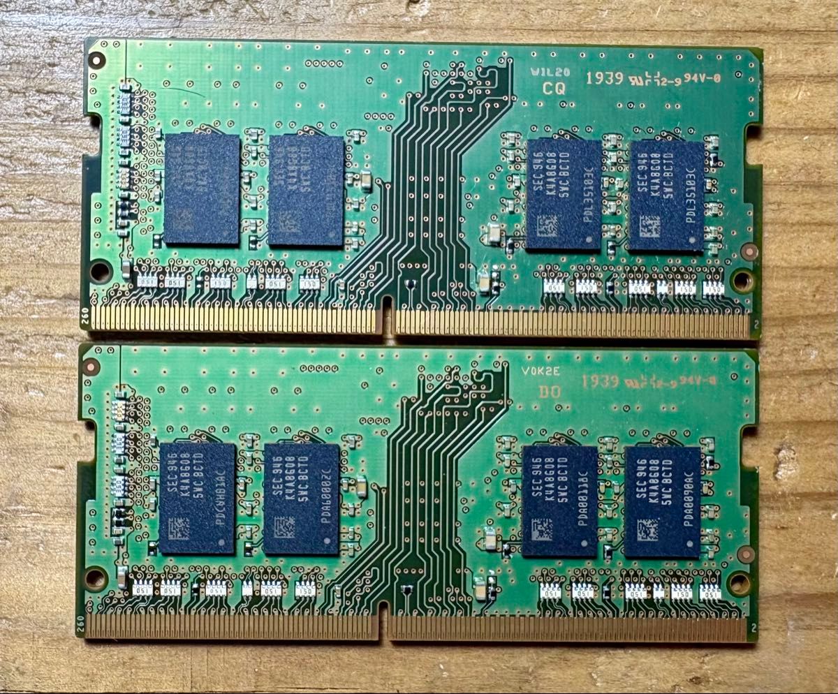 Samsung DDR4-2666V 16GB (8GB 2枚)ノートPC用 メモリセット 動作確認