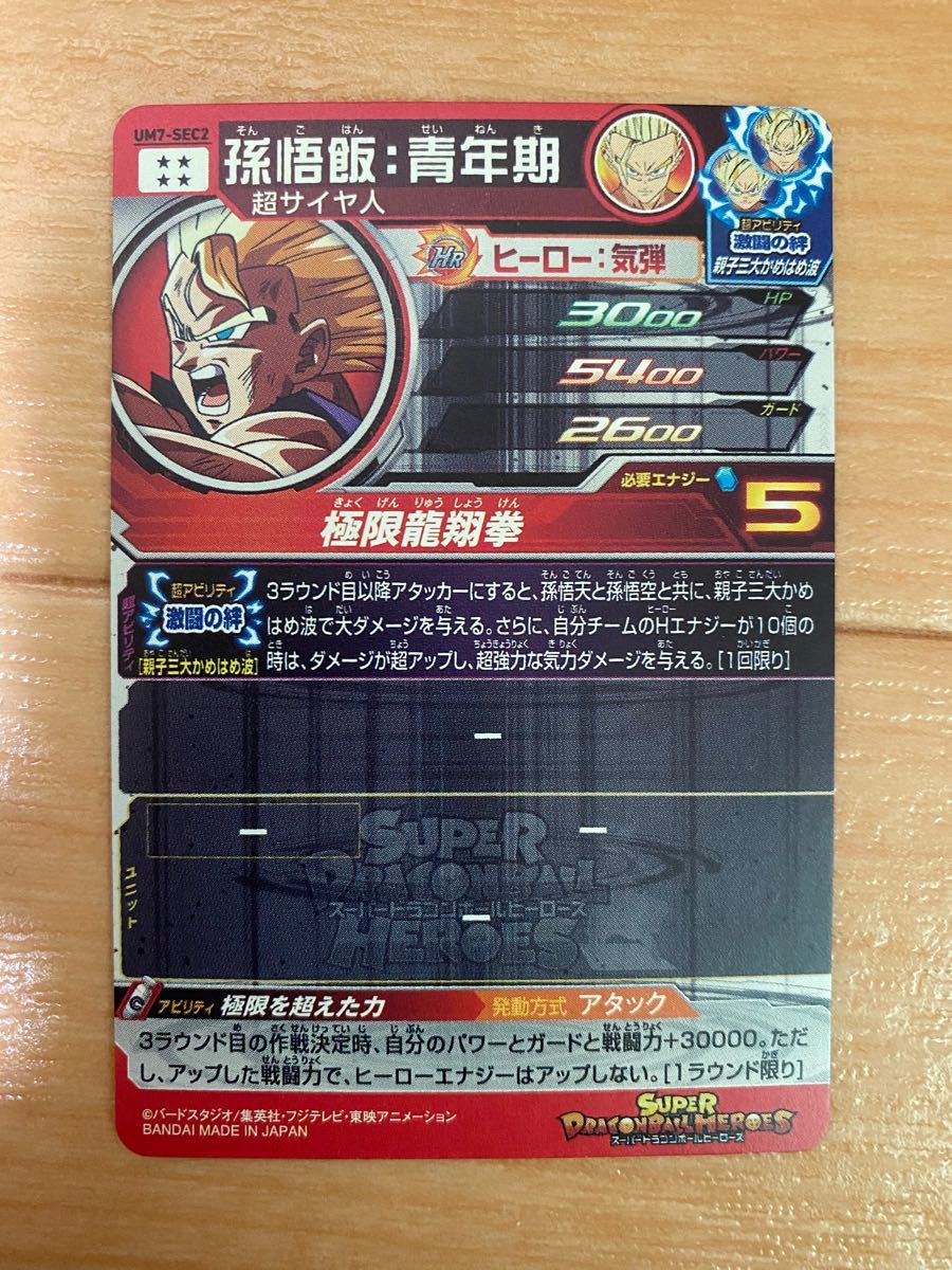 スーパードラゴンボールヒーローズ 孫悟飯 青年期 UM7-SEC2 SDBH 親子