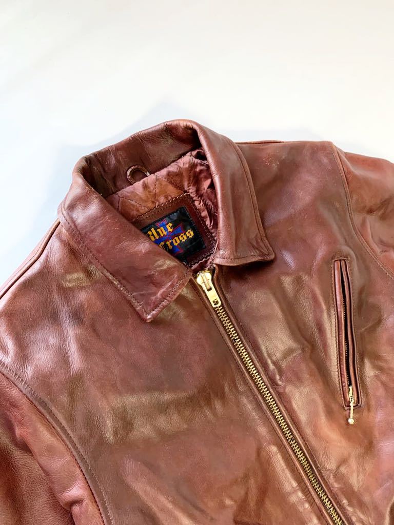 BLUE CROSS STEER HIDE レザージャケット 革ジャン 飴色 艶革 ステア