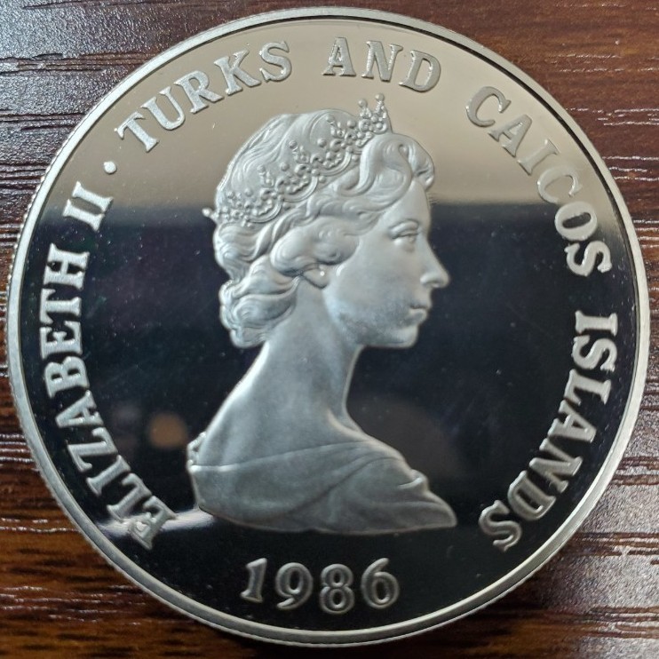 1986 クラウン銀貨 古銭 記念銀貨 タークス・カイコス諸島｜Yahoo
