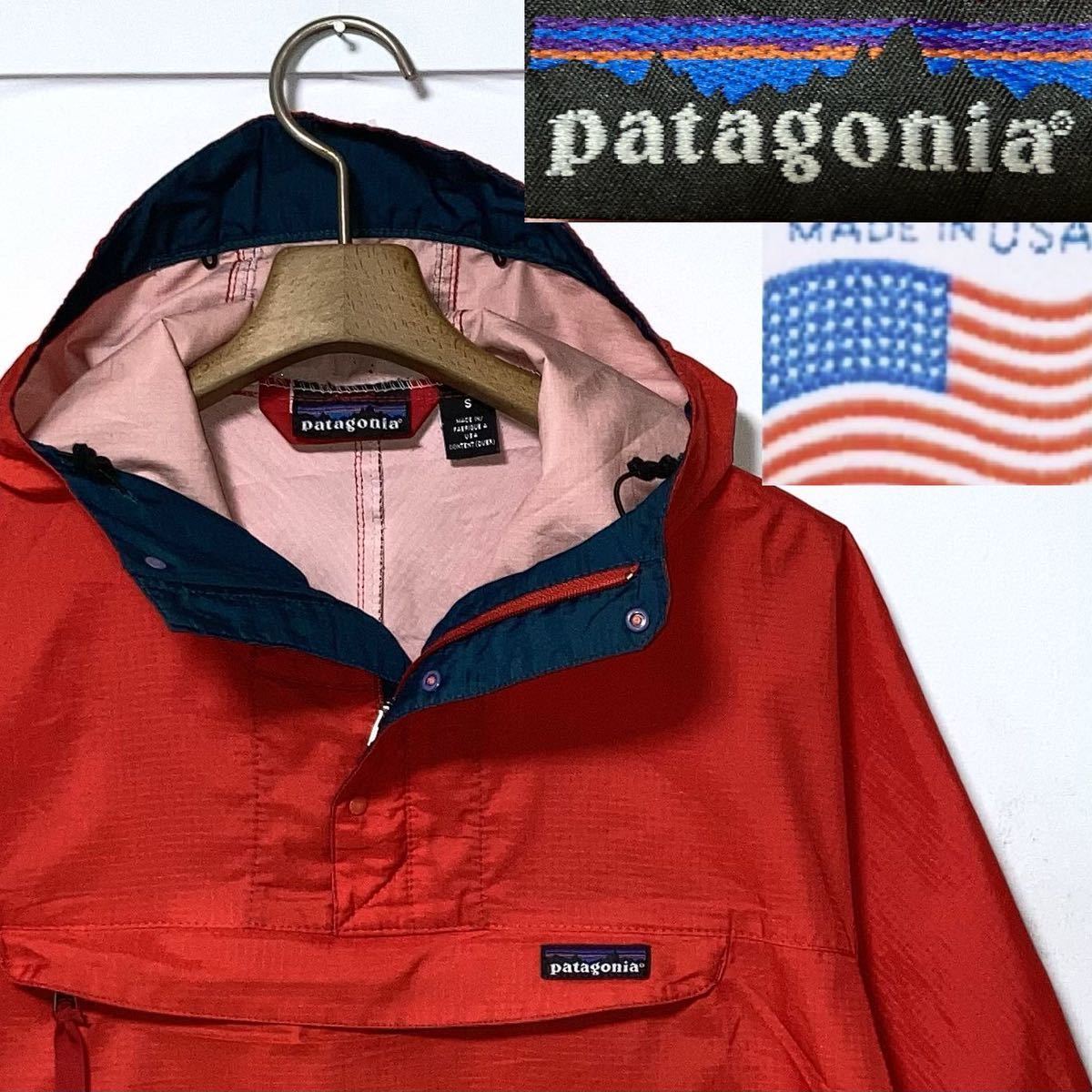 希少 90'sUSA製 patagonia パタゴニア 雪なしタグ アノラックパーカー