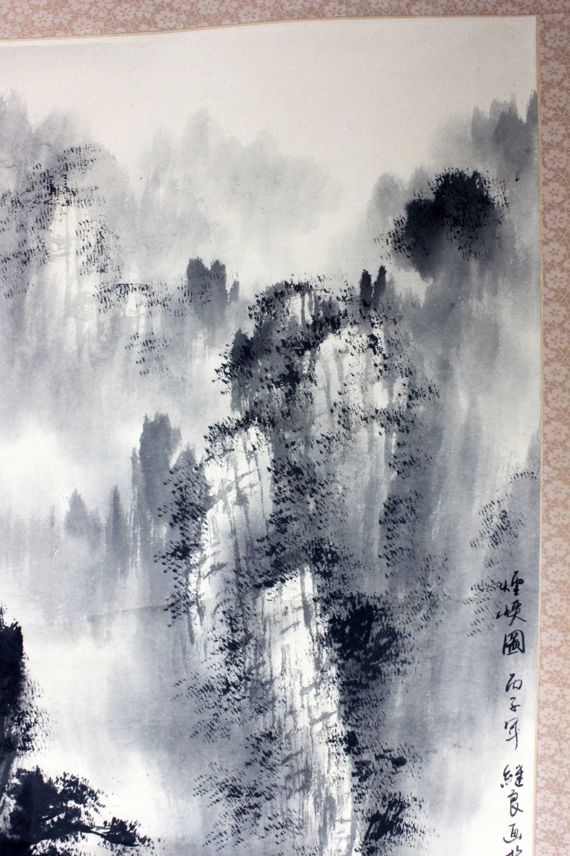 Yahoo!オークション - 方継良 山水画 中国現代画家 紙本肉筆 山水 掛軸