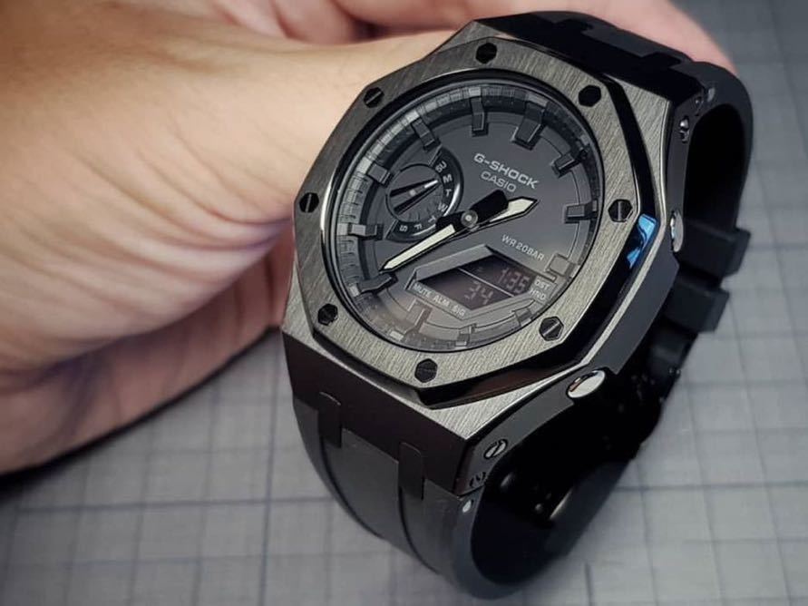 G-SHOCK GA2100 カスタム ベゼル&ベルトセット 黒＆黒 オールブラック