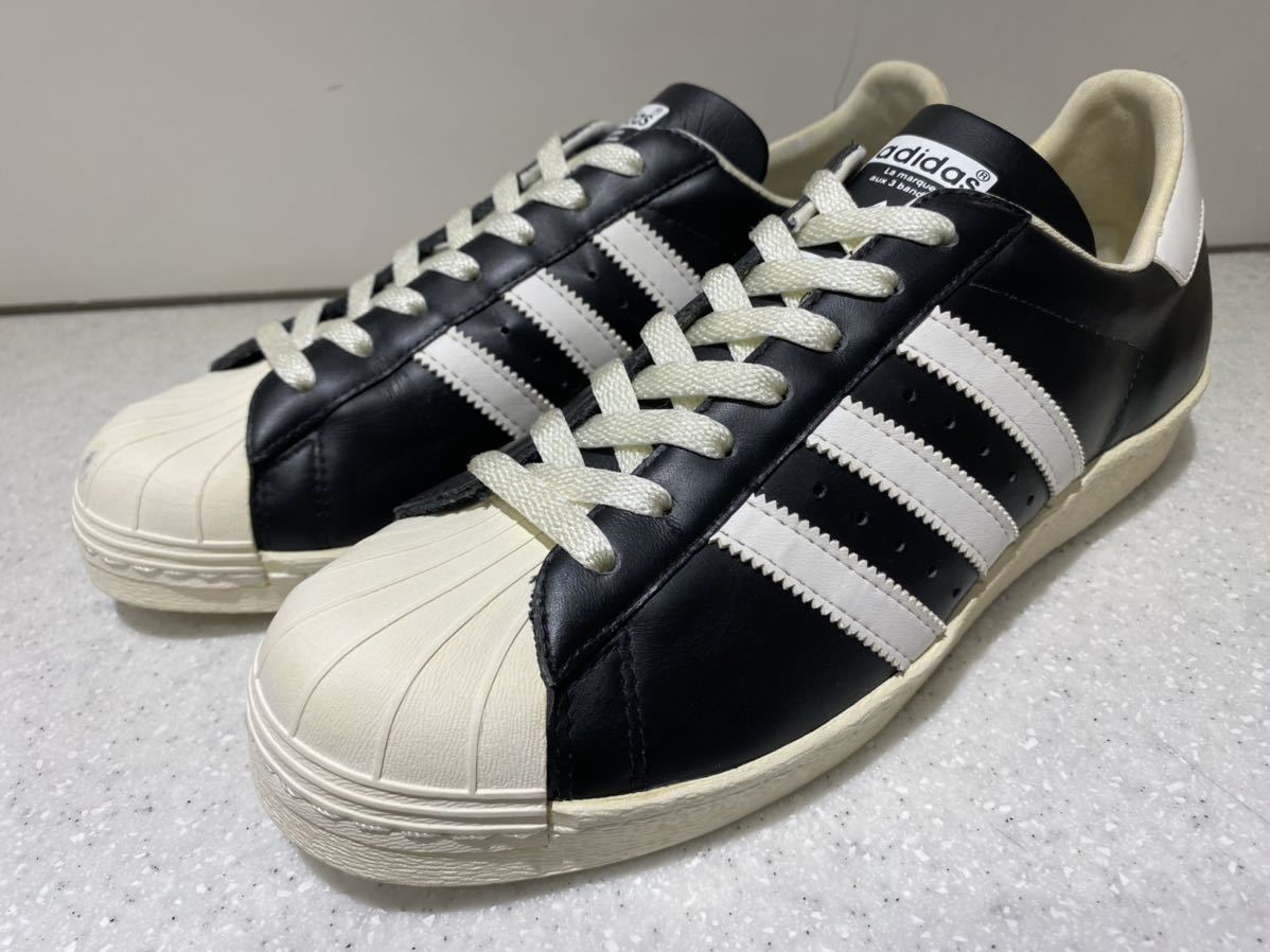 Yahoo!オークション - 2009 adidas スーパースター 80s 黒×白 US10 新
