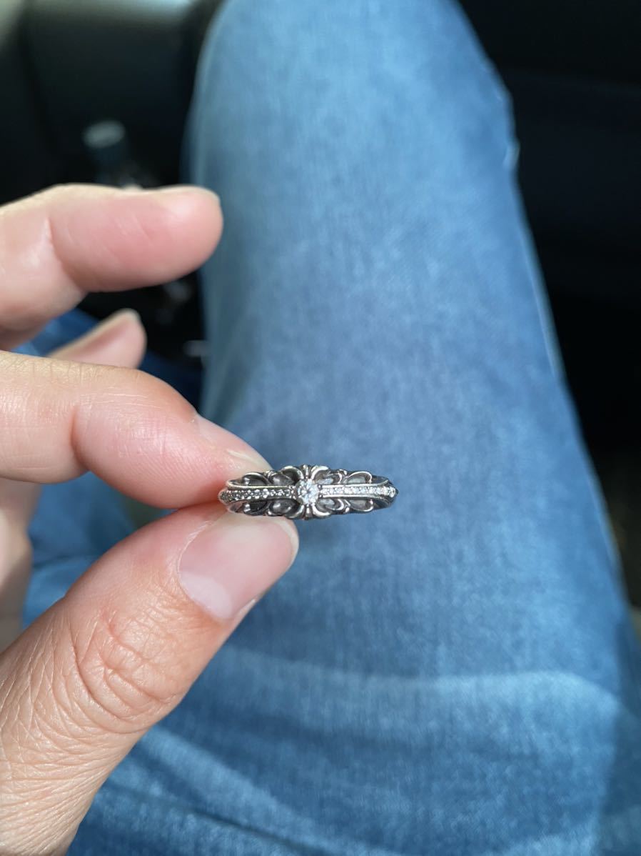 正規品 クロムハーツ ベビークラシック フローラルクロスリングwith