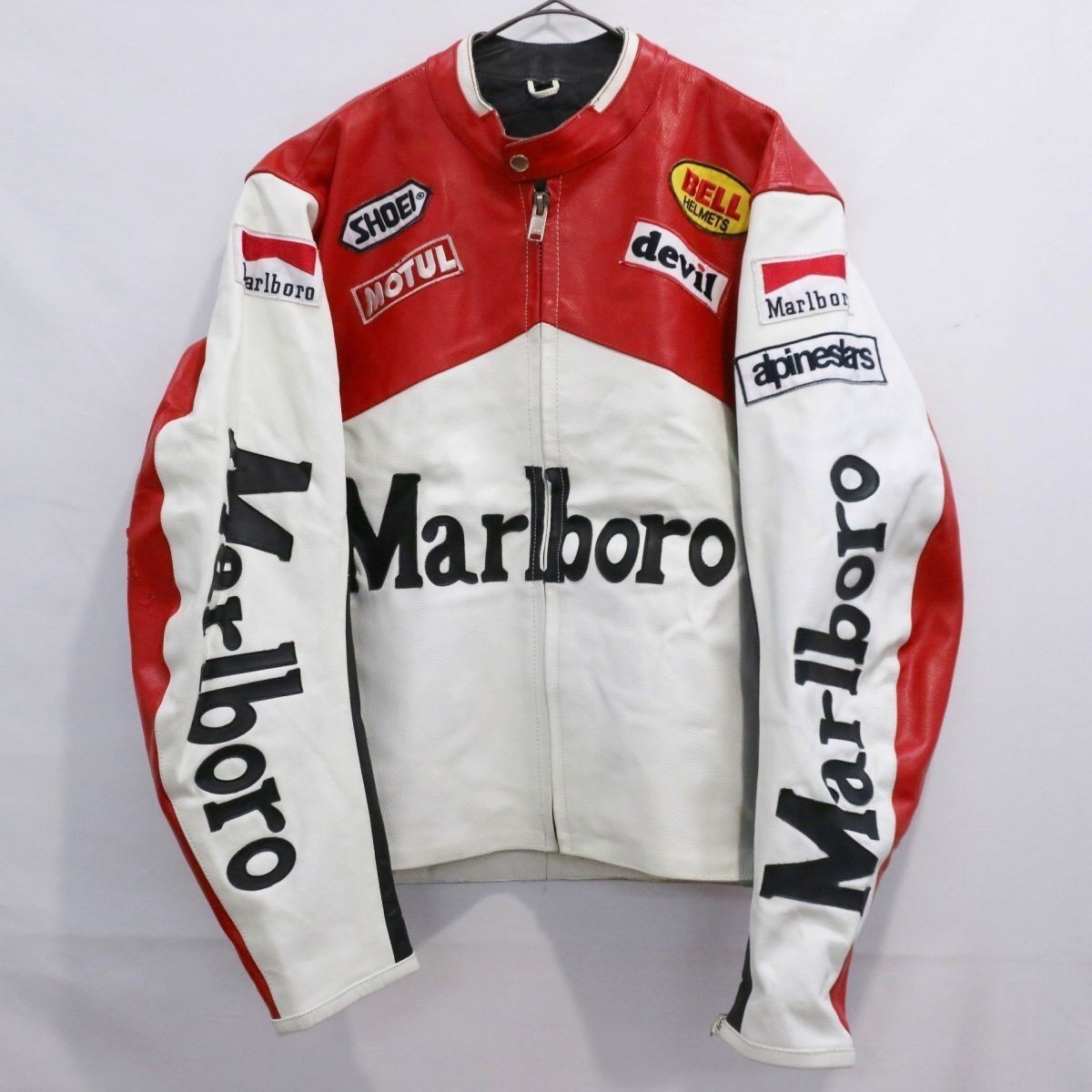 Yahoo!オークション - UNKNOWN Marlboro レザー レーシング ジャケッ
