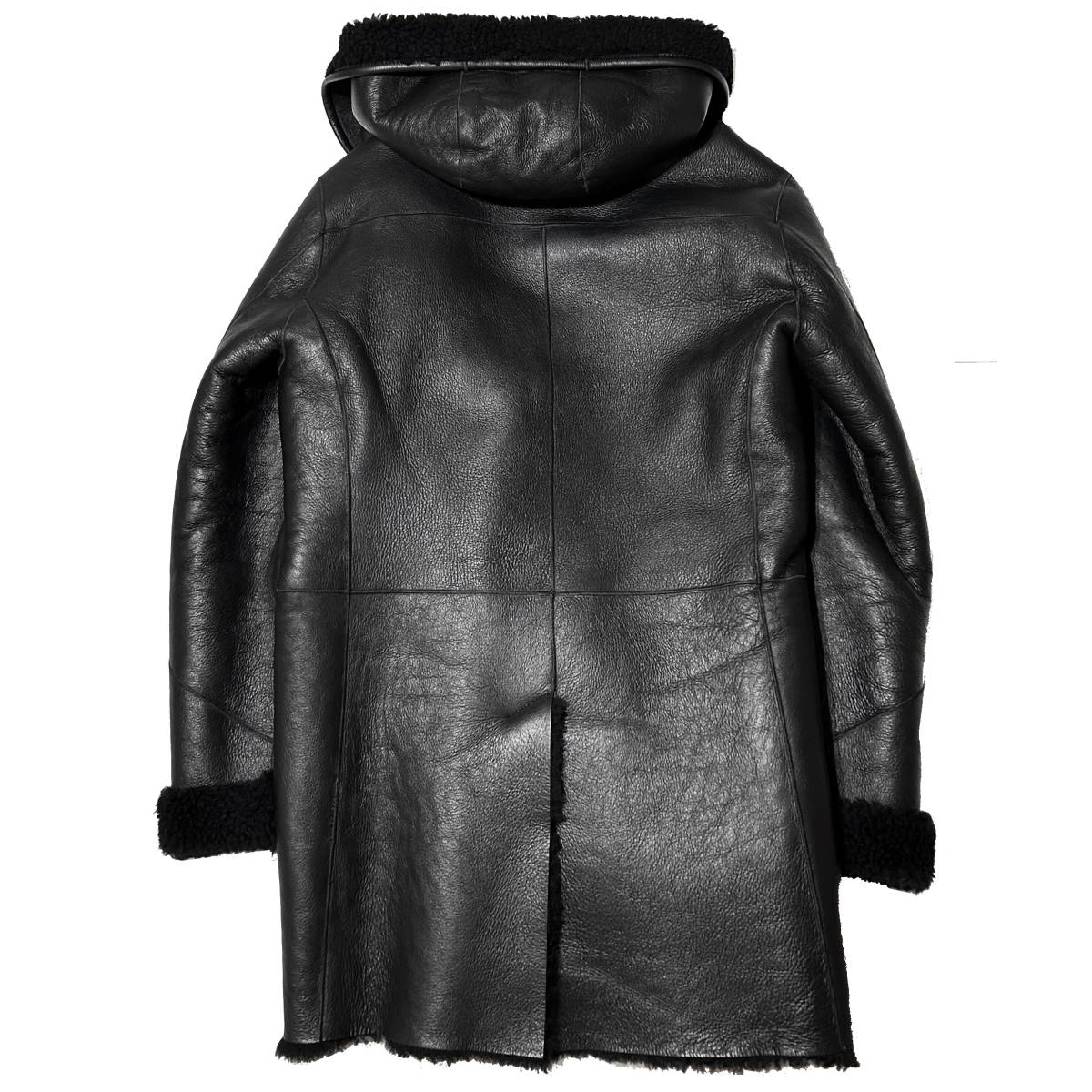 定価31万 20AW junhashimoto MOUTON WRAP COAT 4 黒 美品 ジュン