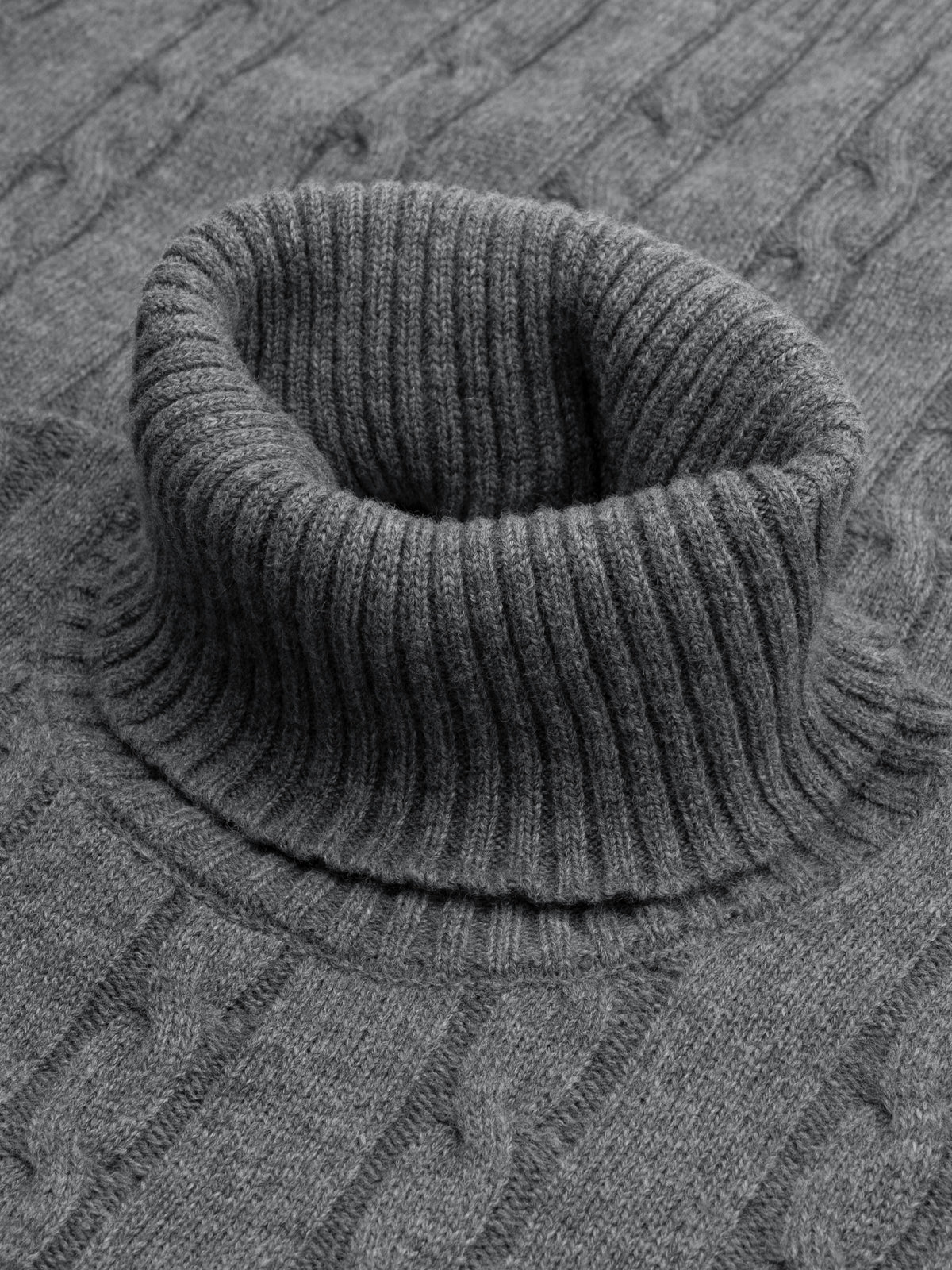 Aurélien | Dolcevita Cable Knit Sweater Dark Grey