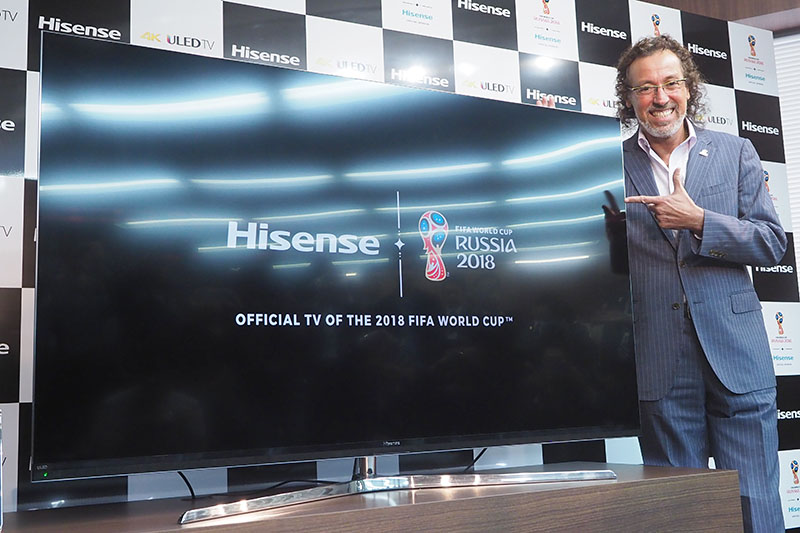ハイセンス、サッカーW杯公式の4K/HDR対応“ULED”テレビ「N8000」。55型