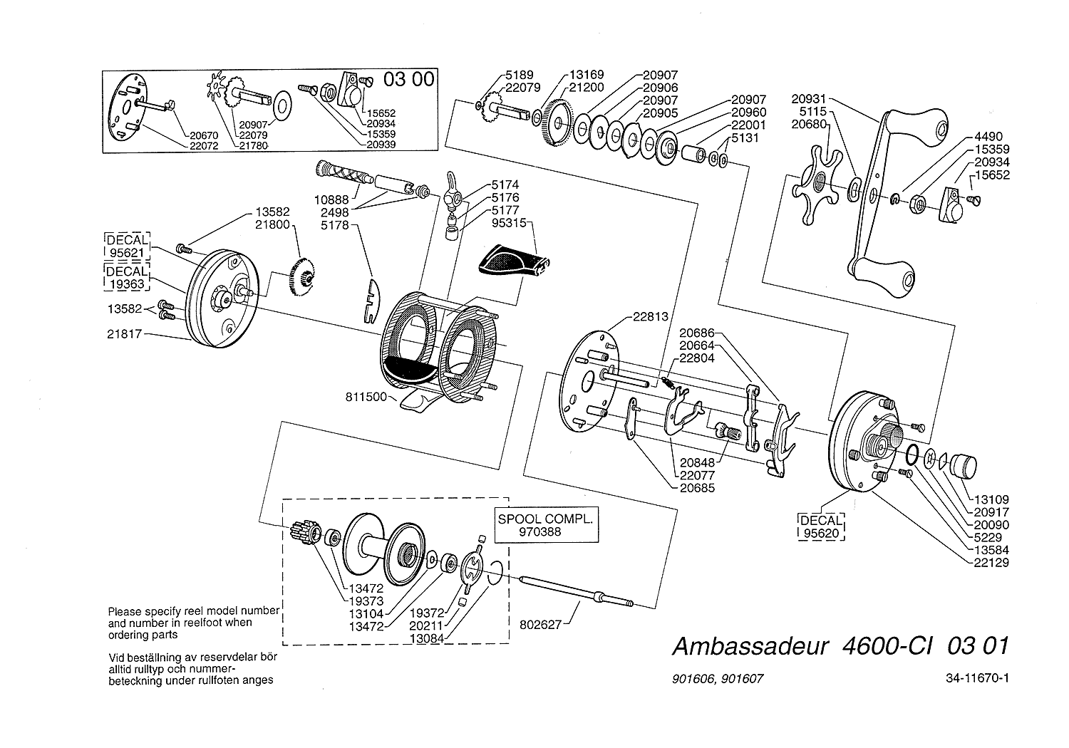 リール abu 5000DL PARTS 5245 12926-301A abu 5000DL PARTS 5245