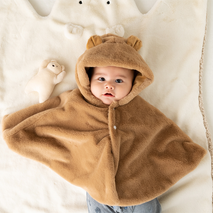 ベビー みみつきフードポンチョ 【ヌエール ディ リアン】 | AVIX