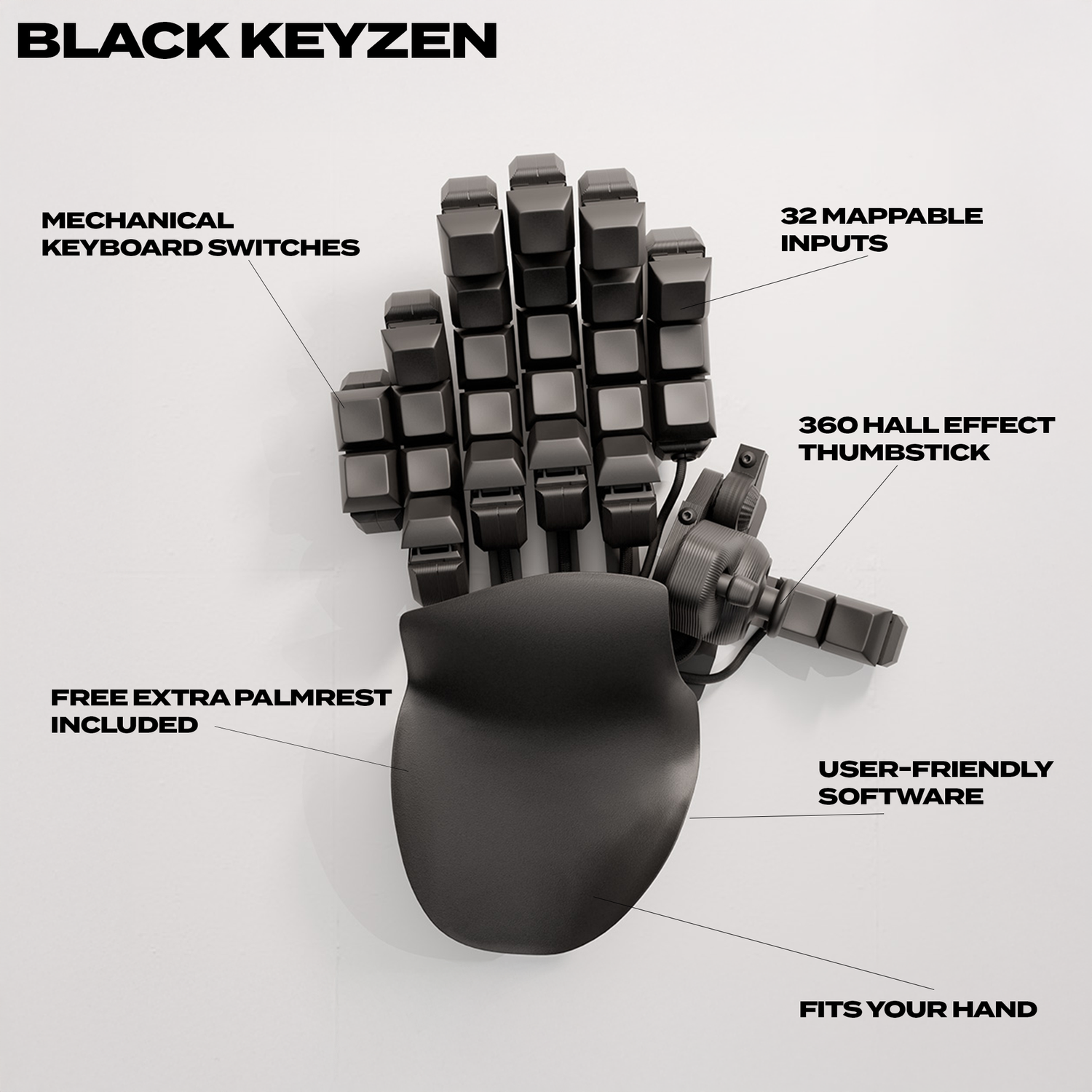 Black Azeron Keyzen - Ergonomic Keypad With Mechanical Switches