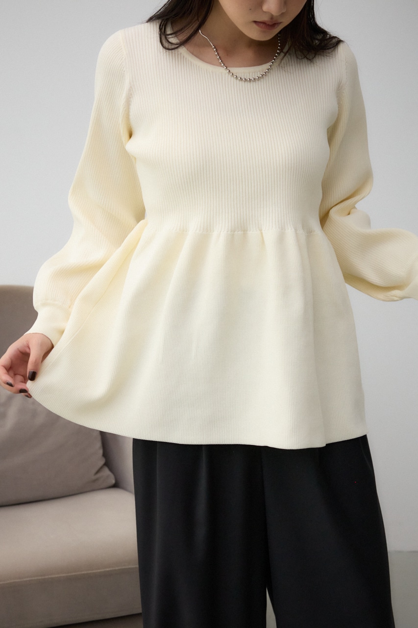 ペプラムニットトップス｜WOMEN｜250HAF70-233G｜AZUL BY MOUSSY