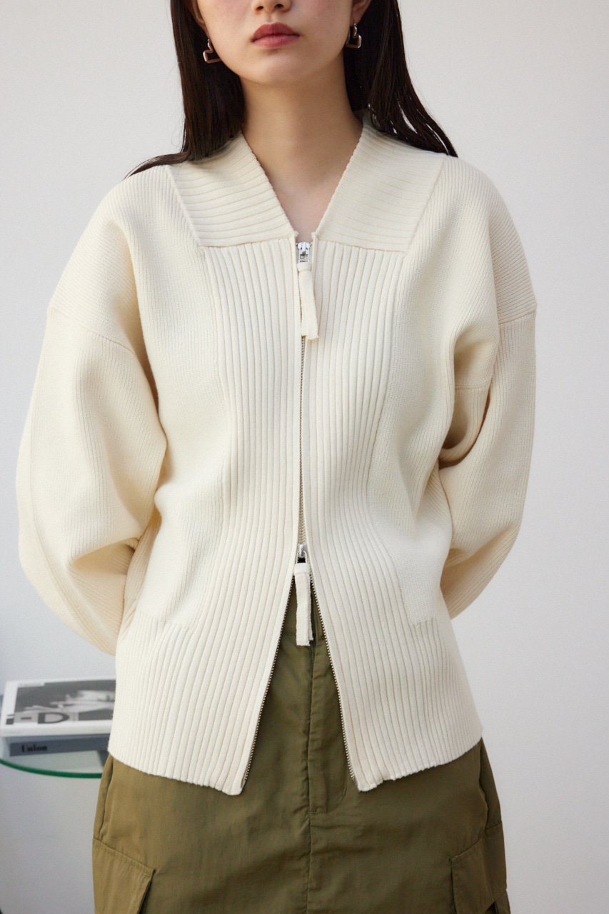 ジップアップニットブルゾン｜WOMEN｜250HSM70-112B｜AZUL BY MOUSSY