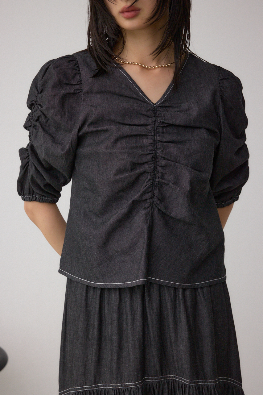 フロントギャザースリーブブラウス｜WOMEN｜250IAC30-163G｜AZUL BY