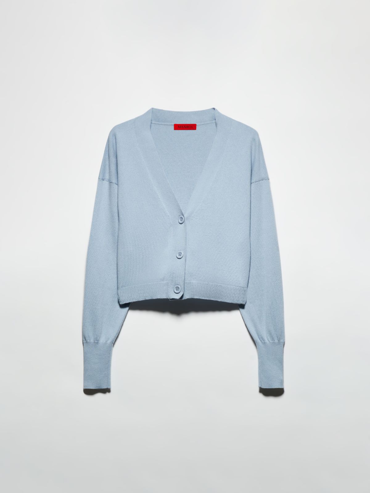 Cotton and cashmere cardigan, light blue | MAX&Co.