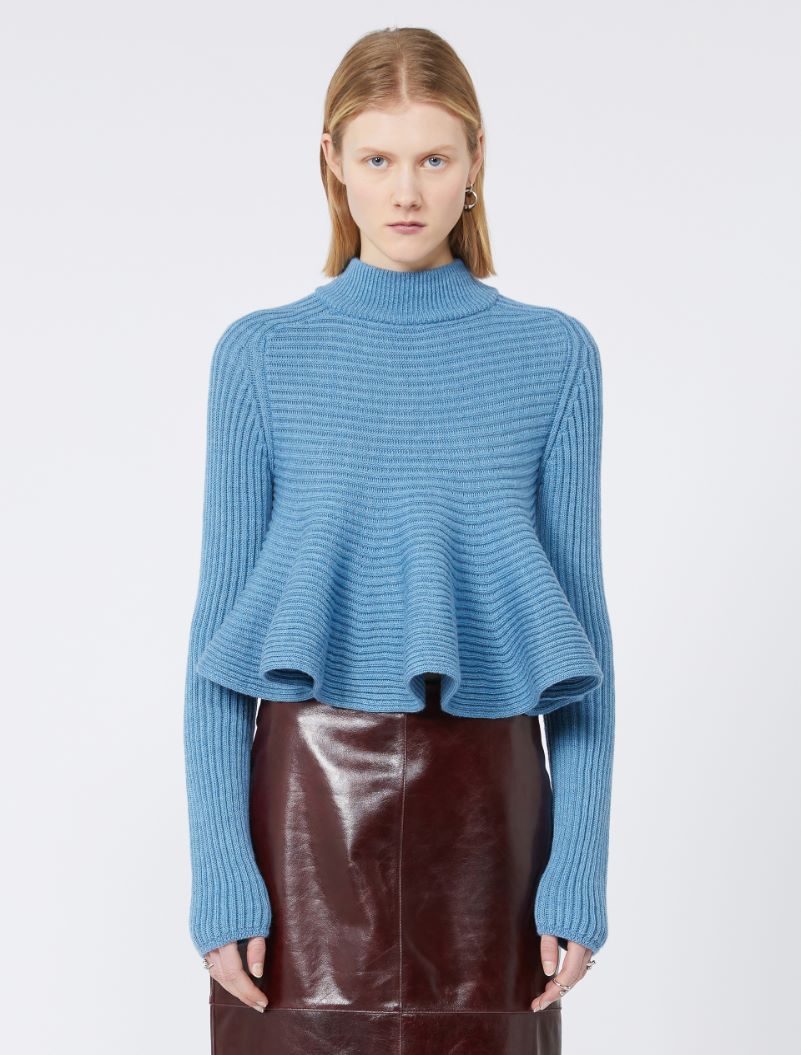 Babydoll Wool Sweater, light blue | Sportmax