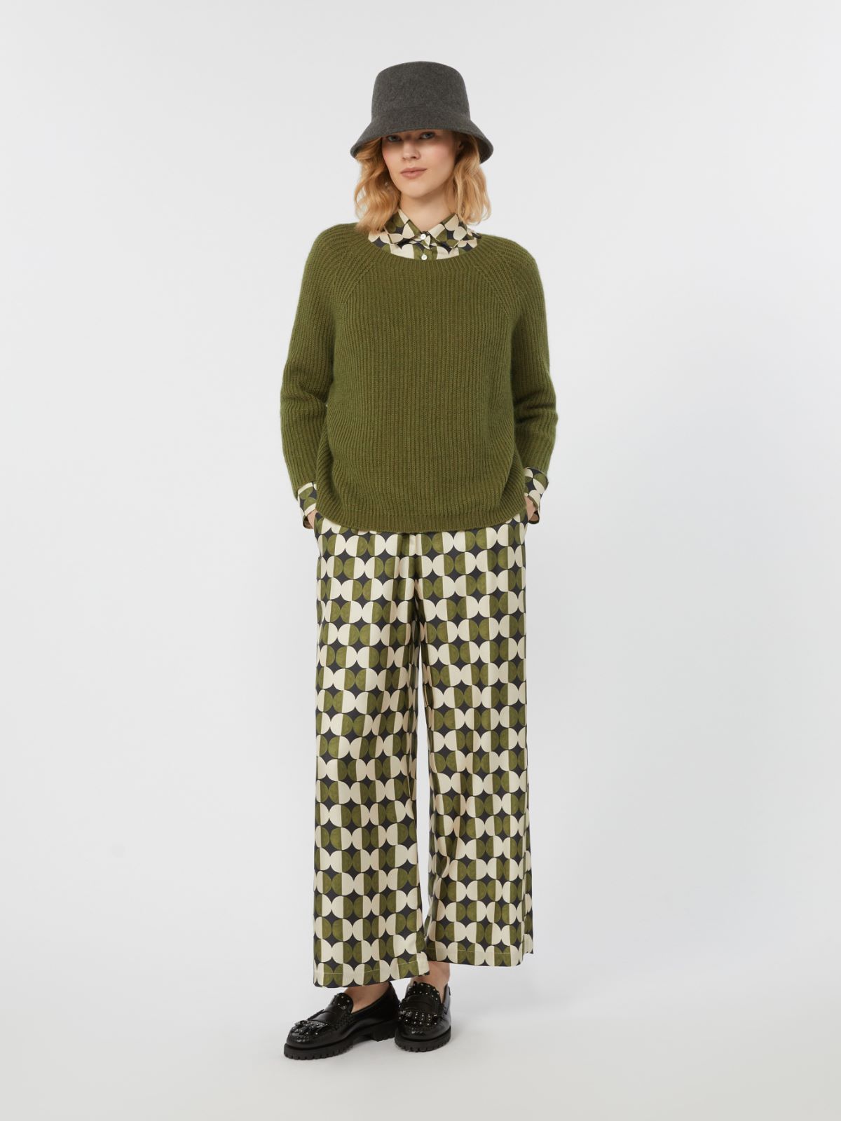 Mohair yarn jumper, olive green | Weekend Max Mara