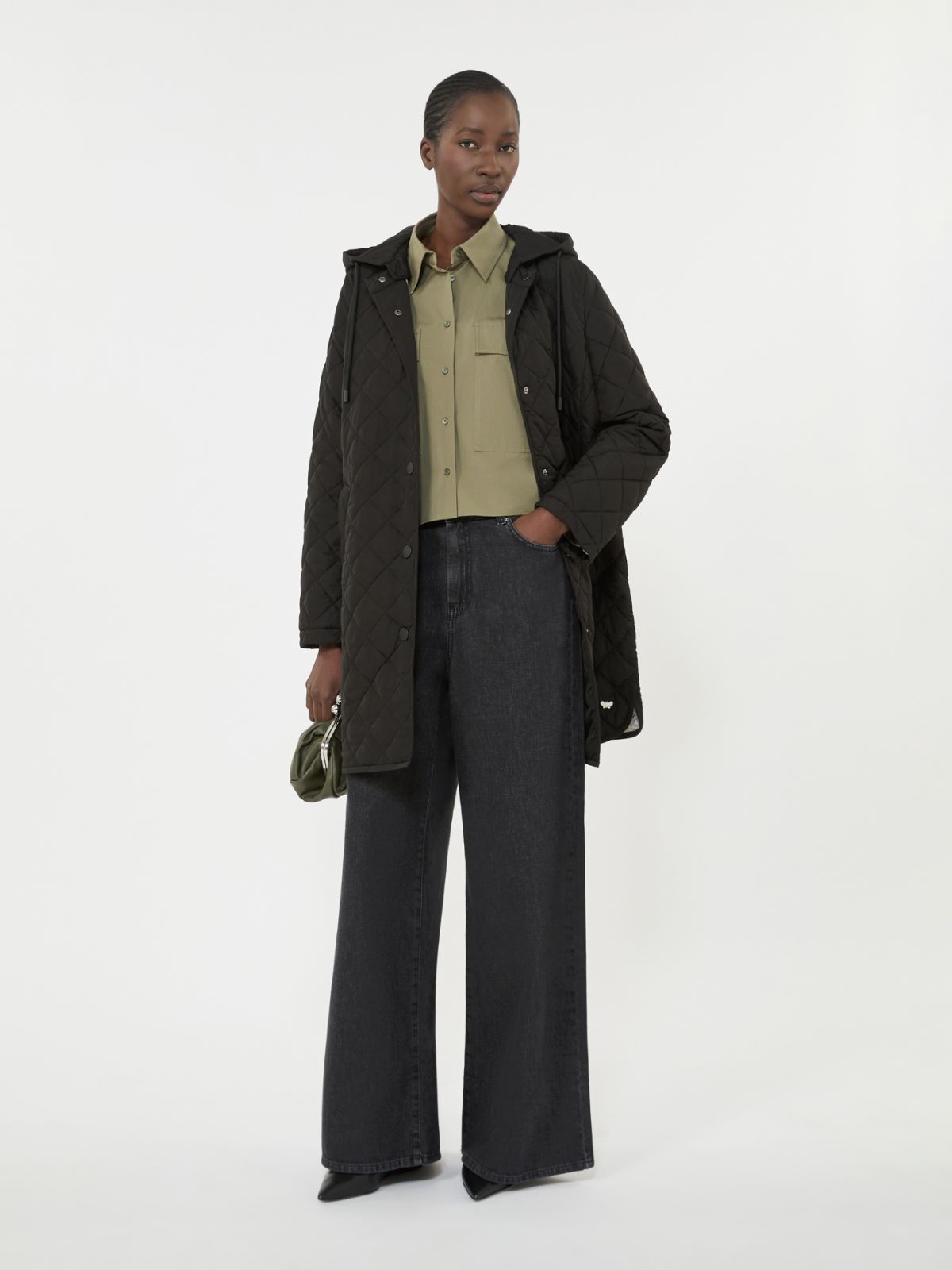 Water-repellent fabric padded parka, black | Weekend Max Mara