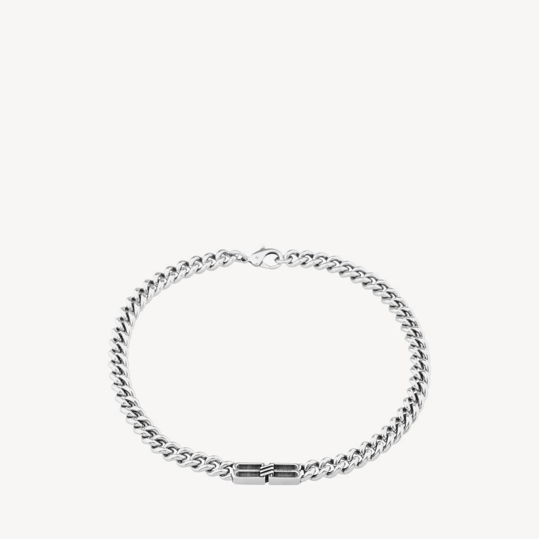 Bb Icon Gourmette Necklace in Antique Silver | Balenciaga HK
