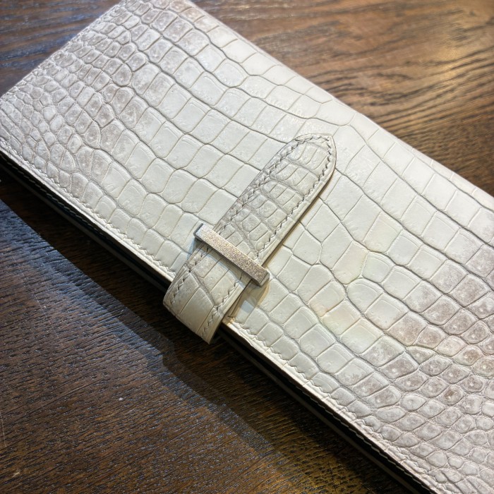 クロコダイル最高峰ヒマラヤポロサス×プラチナ金具100万収納二つ折り長