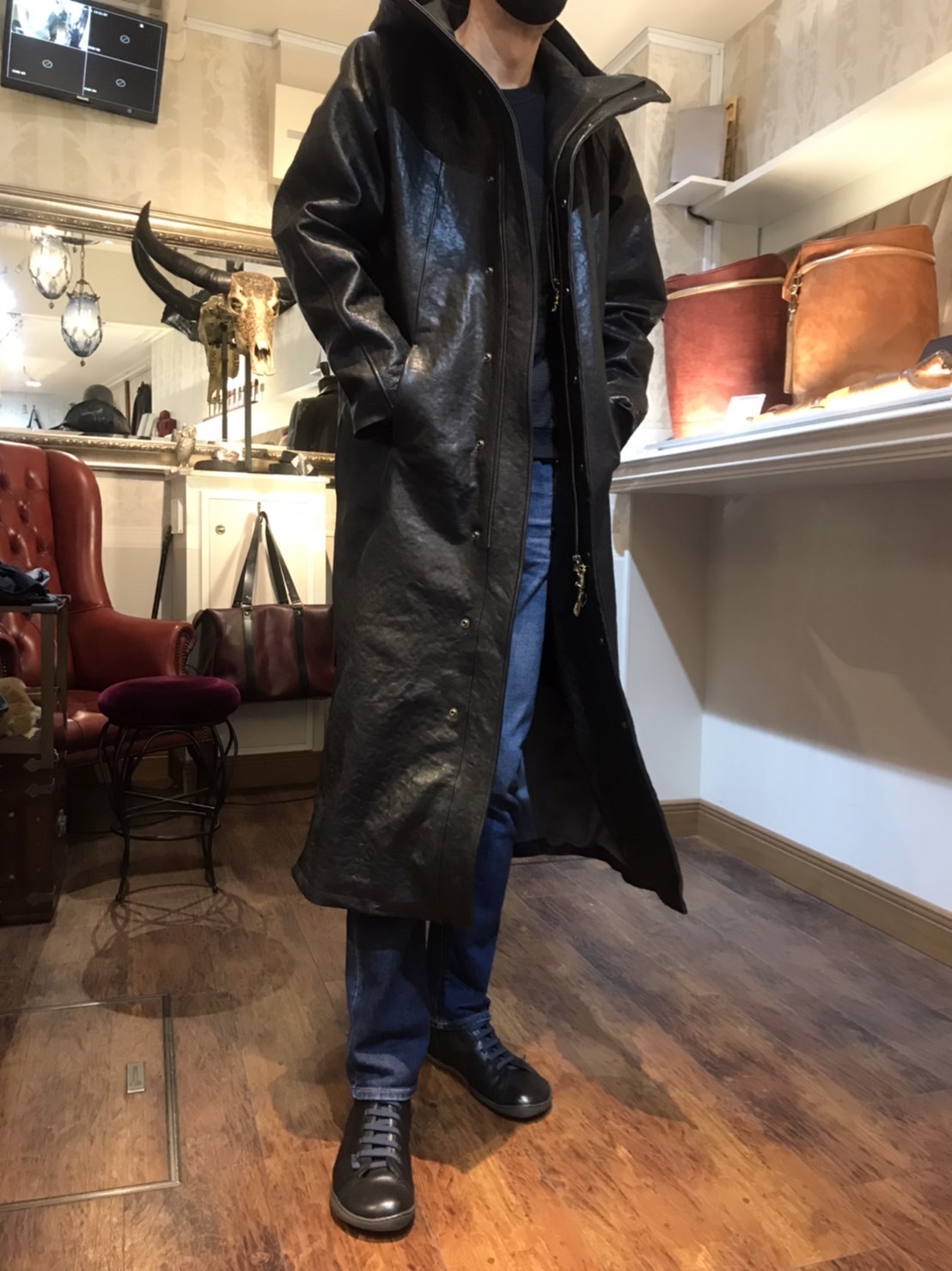 オーダーメイドならではの超ロングレザーモッズコート - 「馬車道今井