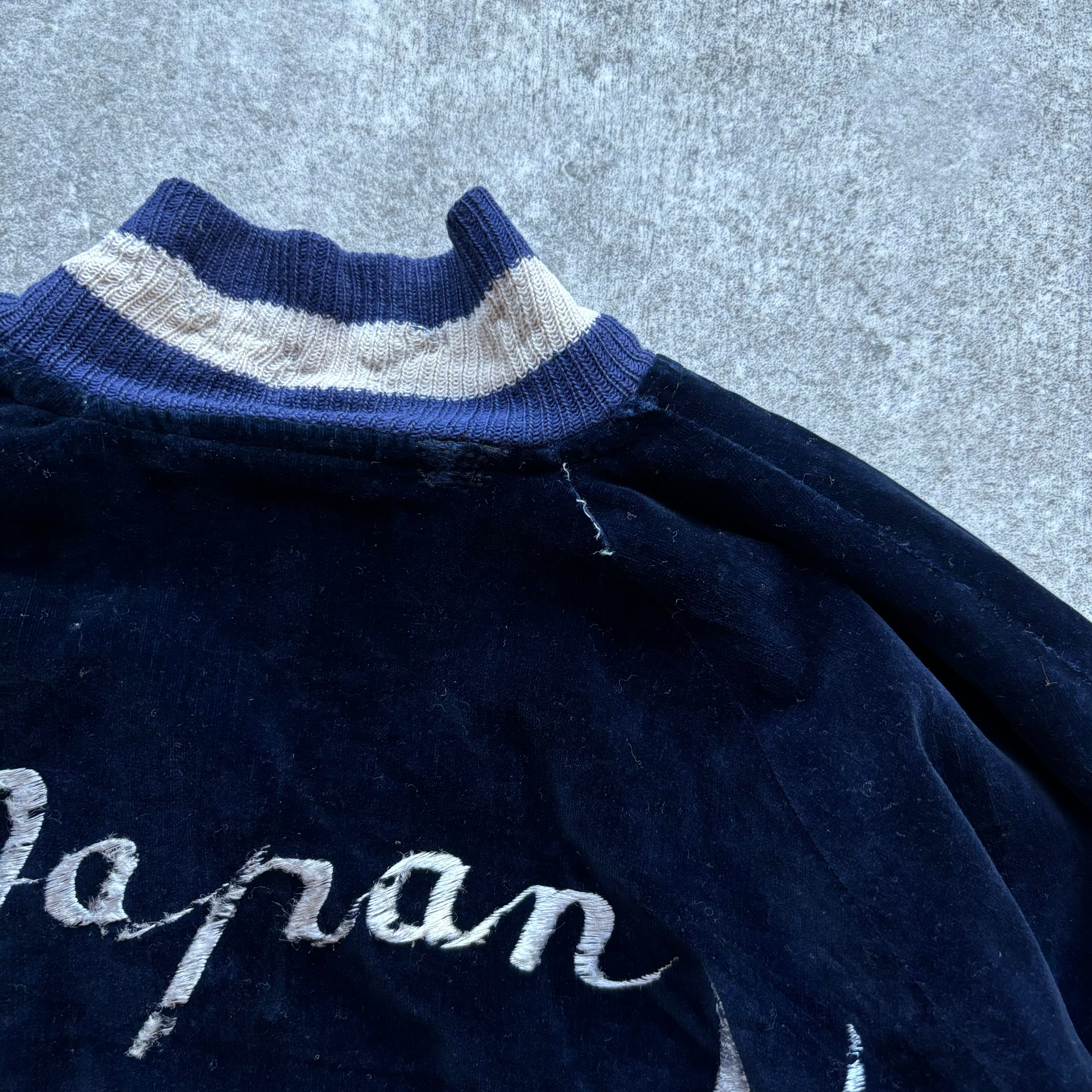 50s souvenir jacket 別珍 スカジャン 昇龍 navy white | Pay ID