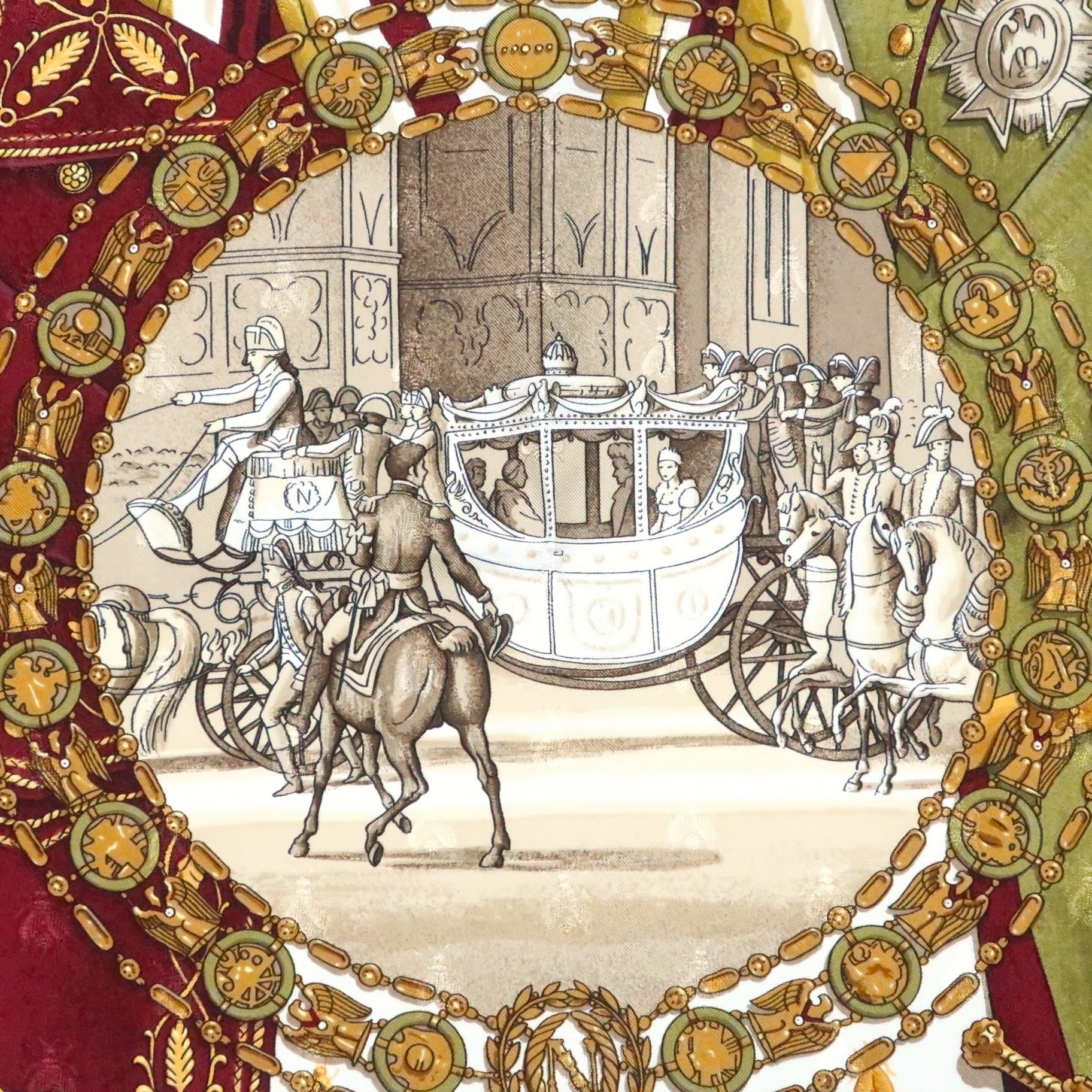 エルメス HERMES/スカーフ カレ90 ナポレオン NAPOLEON 肖像画 コート