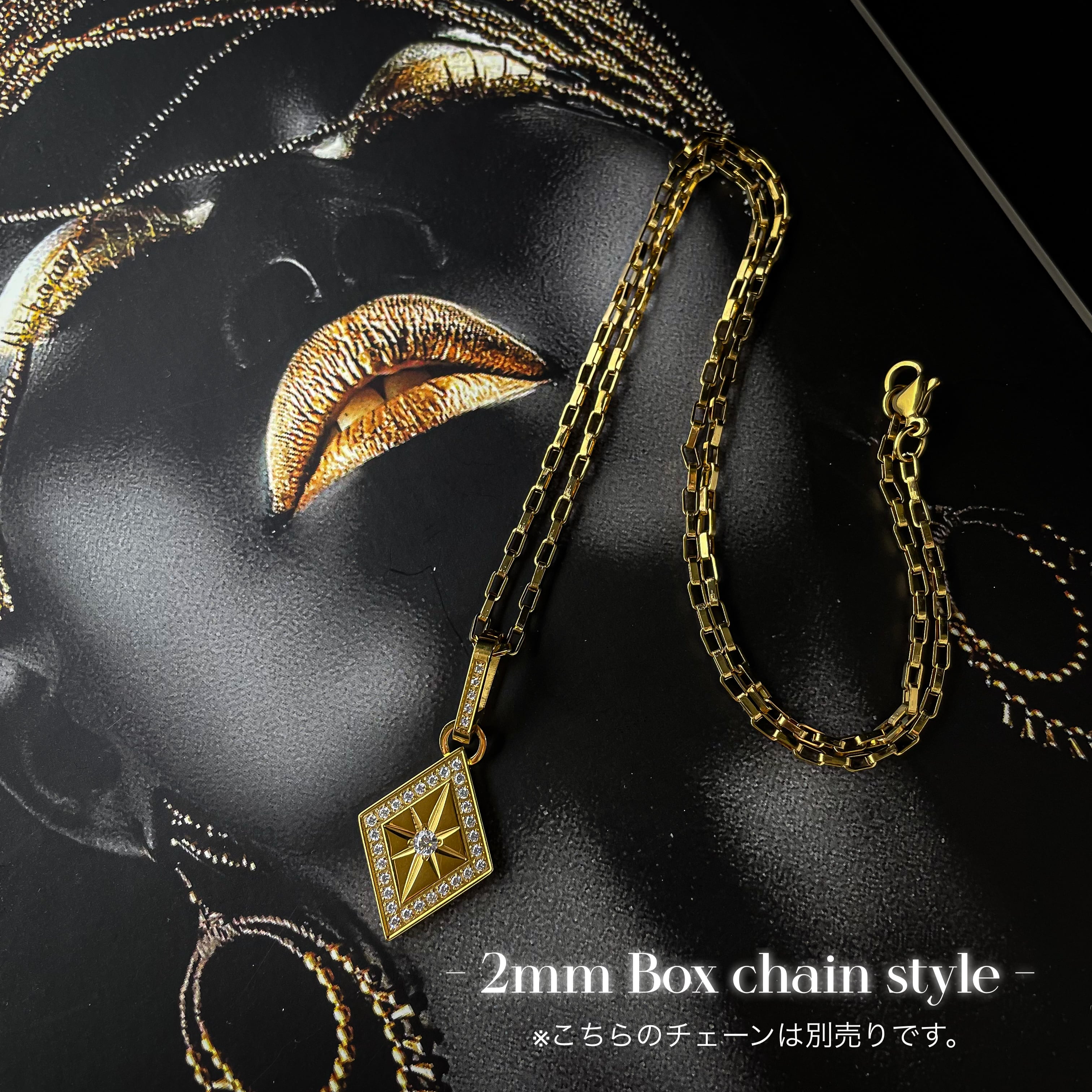316L rhombus × sun flower necklace | ✯Lucliss Jewelry✯