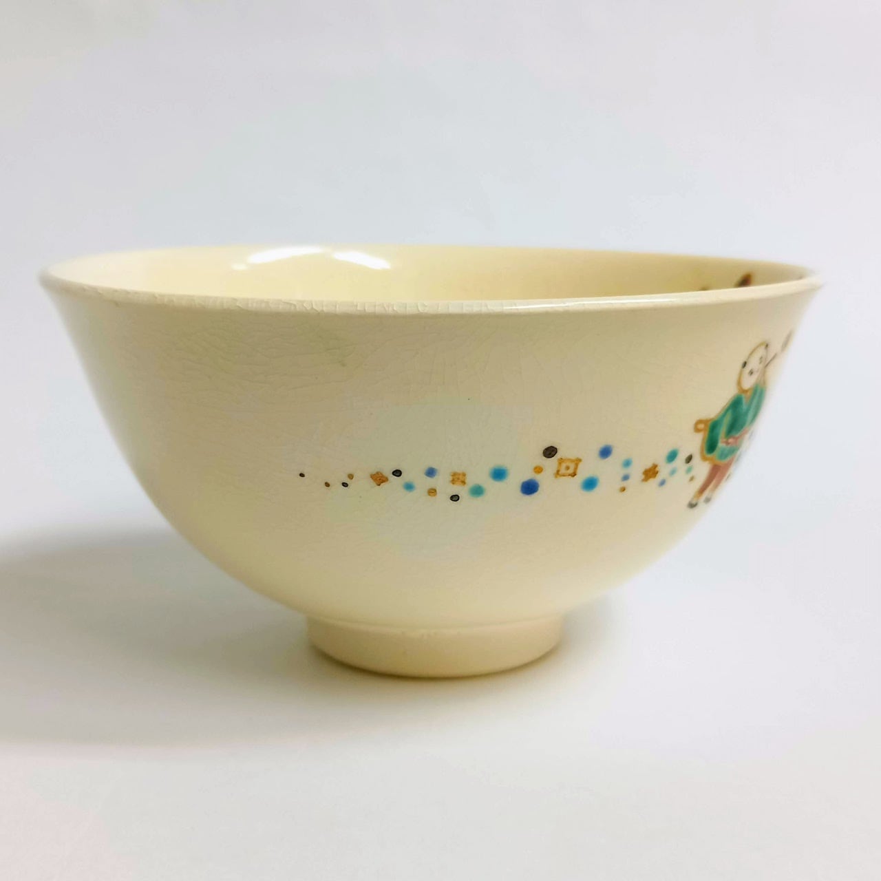 新古】茶碗 色絵 蛍手 唐子 橋本美峰 共箱入 CWN020 | 錦玉堂