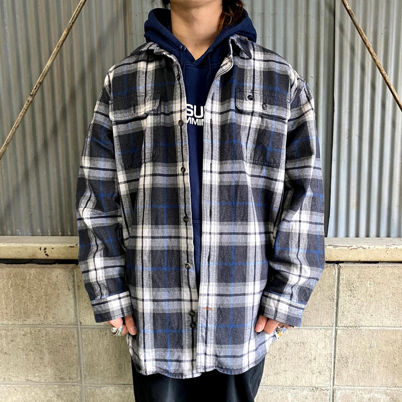 Carhartt カーハート チェック柄 長袖ヘビーネルシャツ メンズXL 古着
