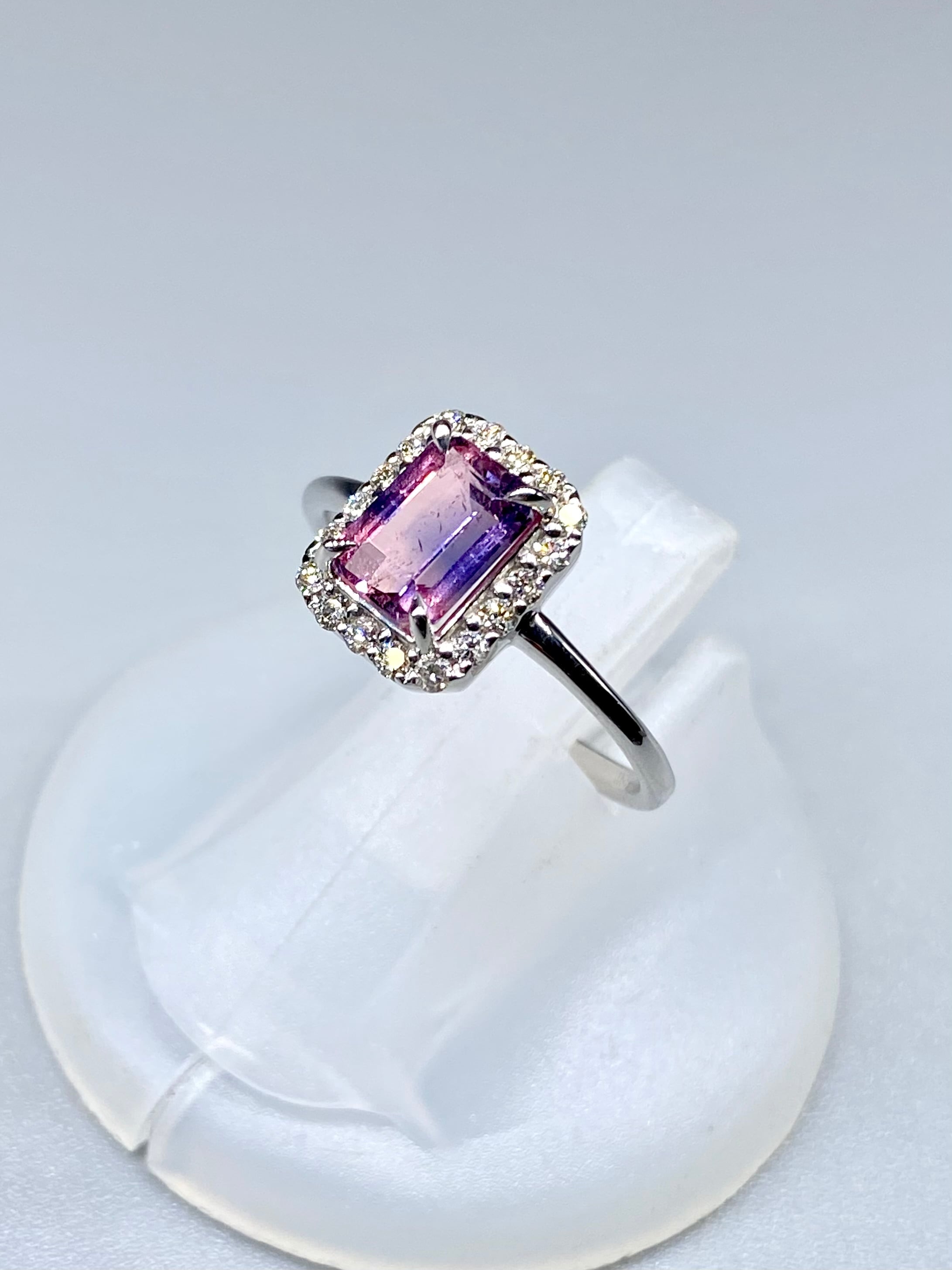 バイカラーサファイア 1.58ct / ダイヤモンド 計0.21ct Pt900 リング