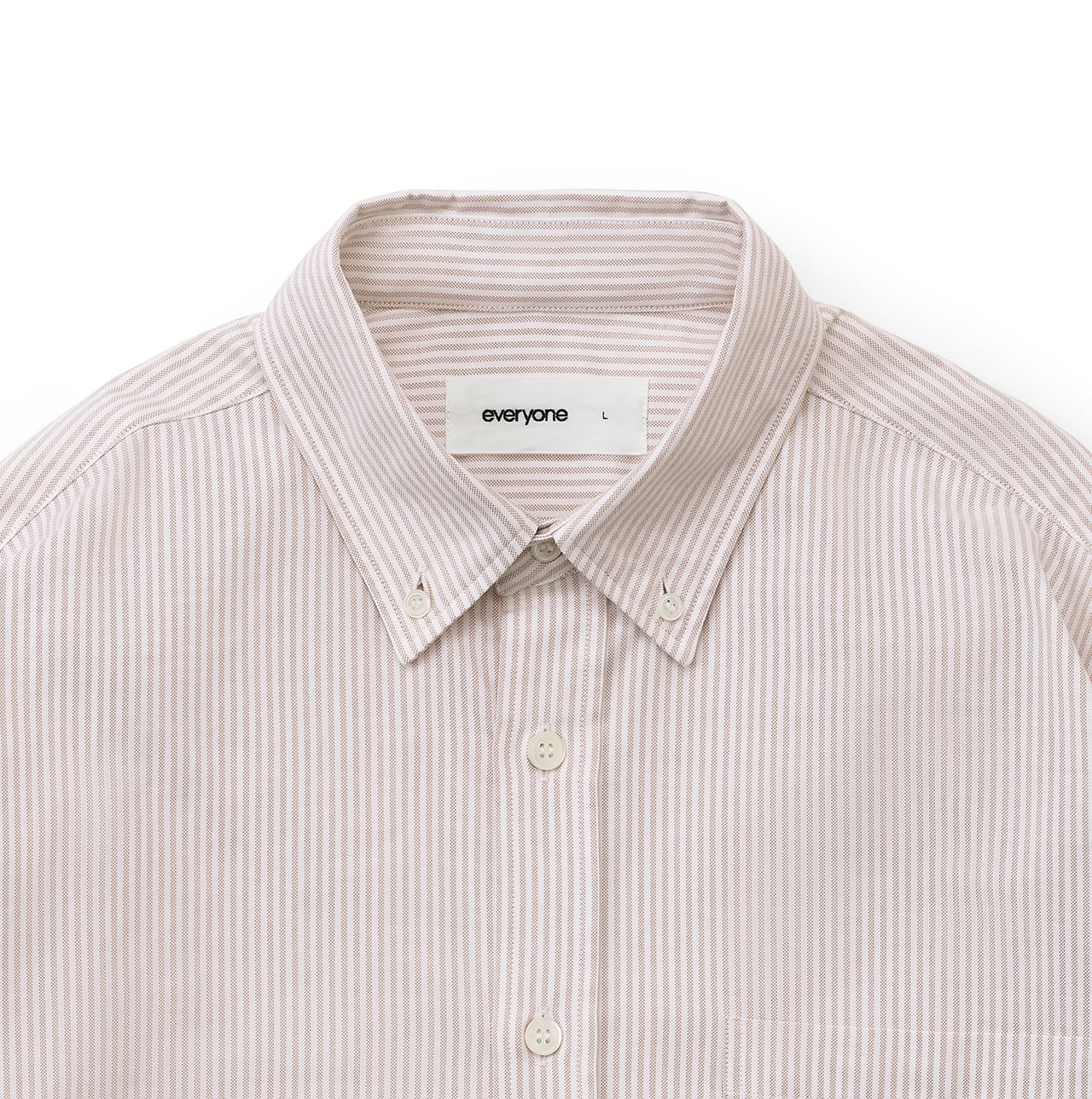 everyone button-down oxford shirt (BEIGE STRIPE) | everyone