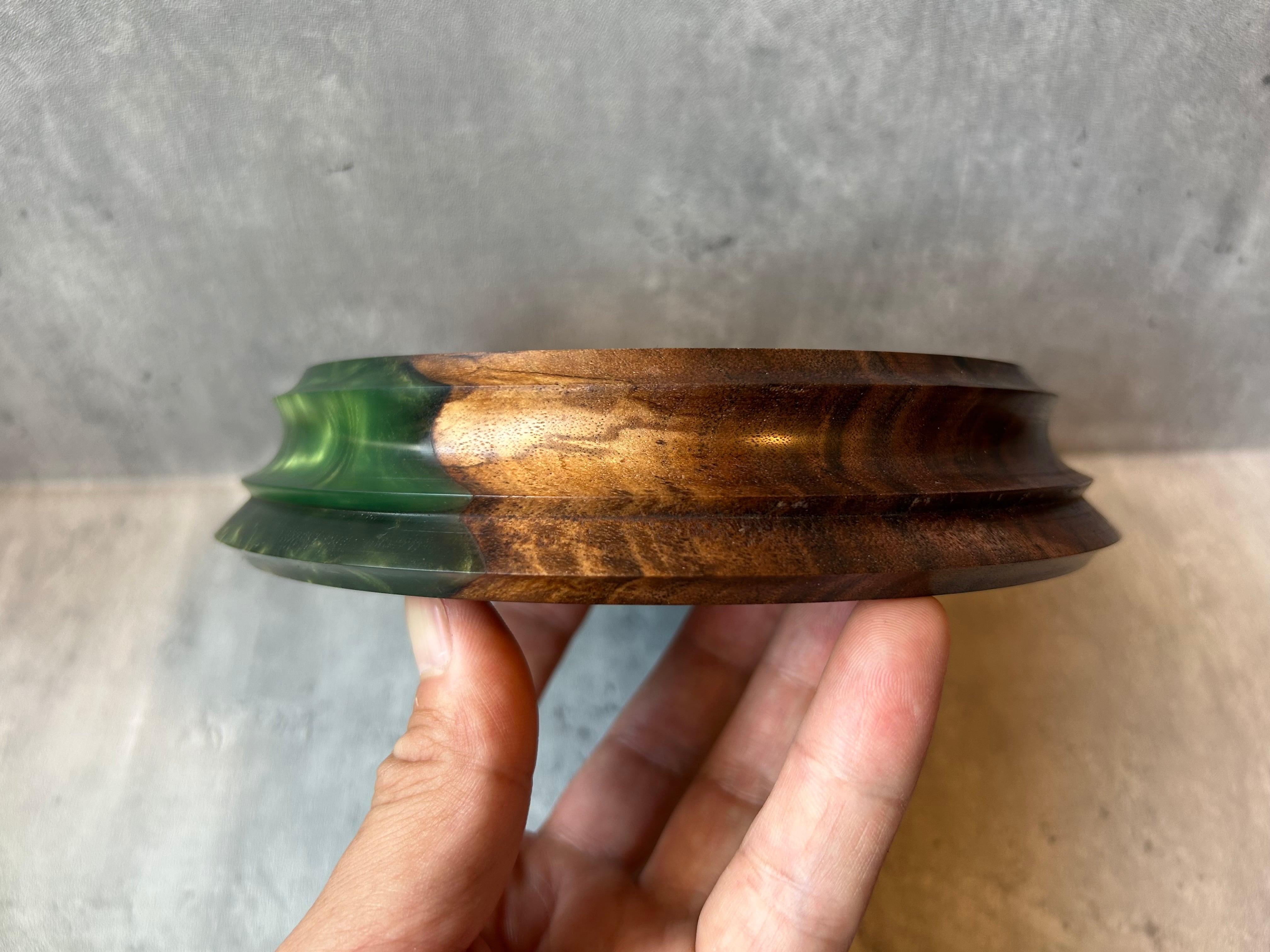 BASE WOOD DESIGN ランタン 台座 花台 ウォールナット×レジン③ | BASE
