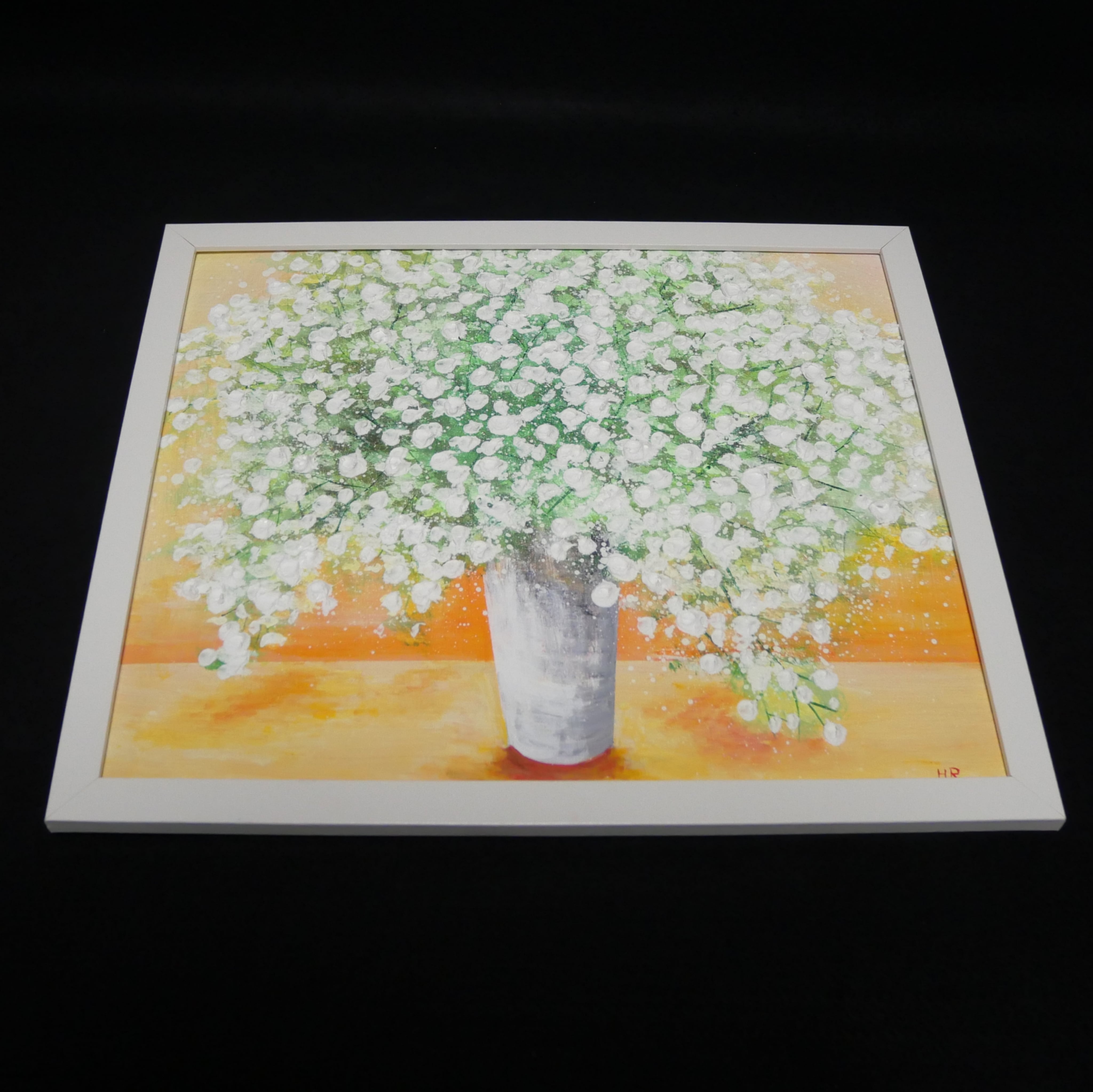 油絵 油彩 油彩画 絵 絵画【かすみ草】 | HIROSHI1990
