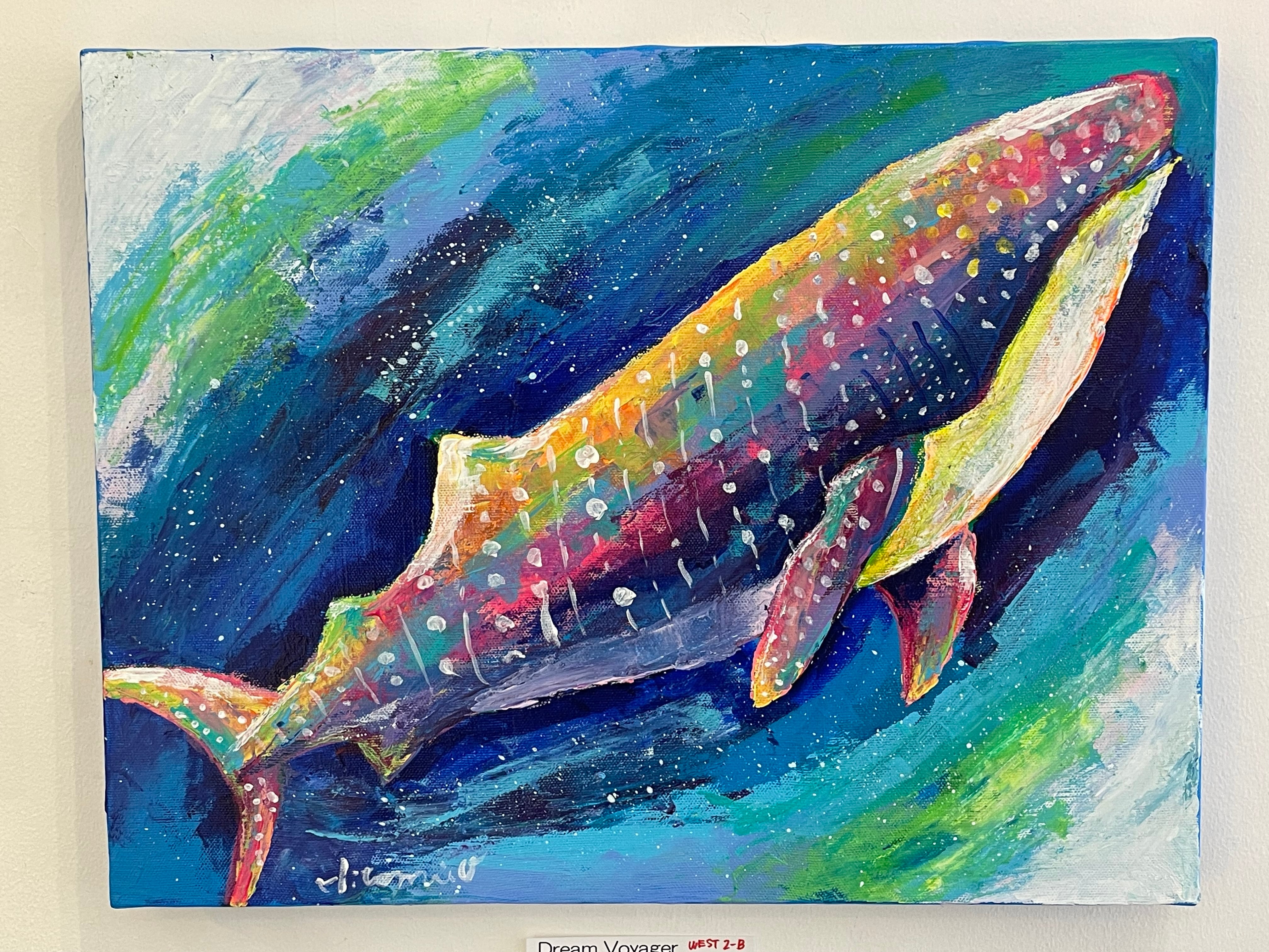 A-50/25】動物画 原画 キリン 絵画 キャンバス 真作 インテリア 作品