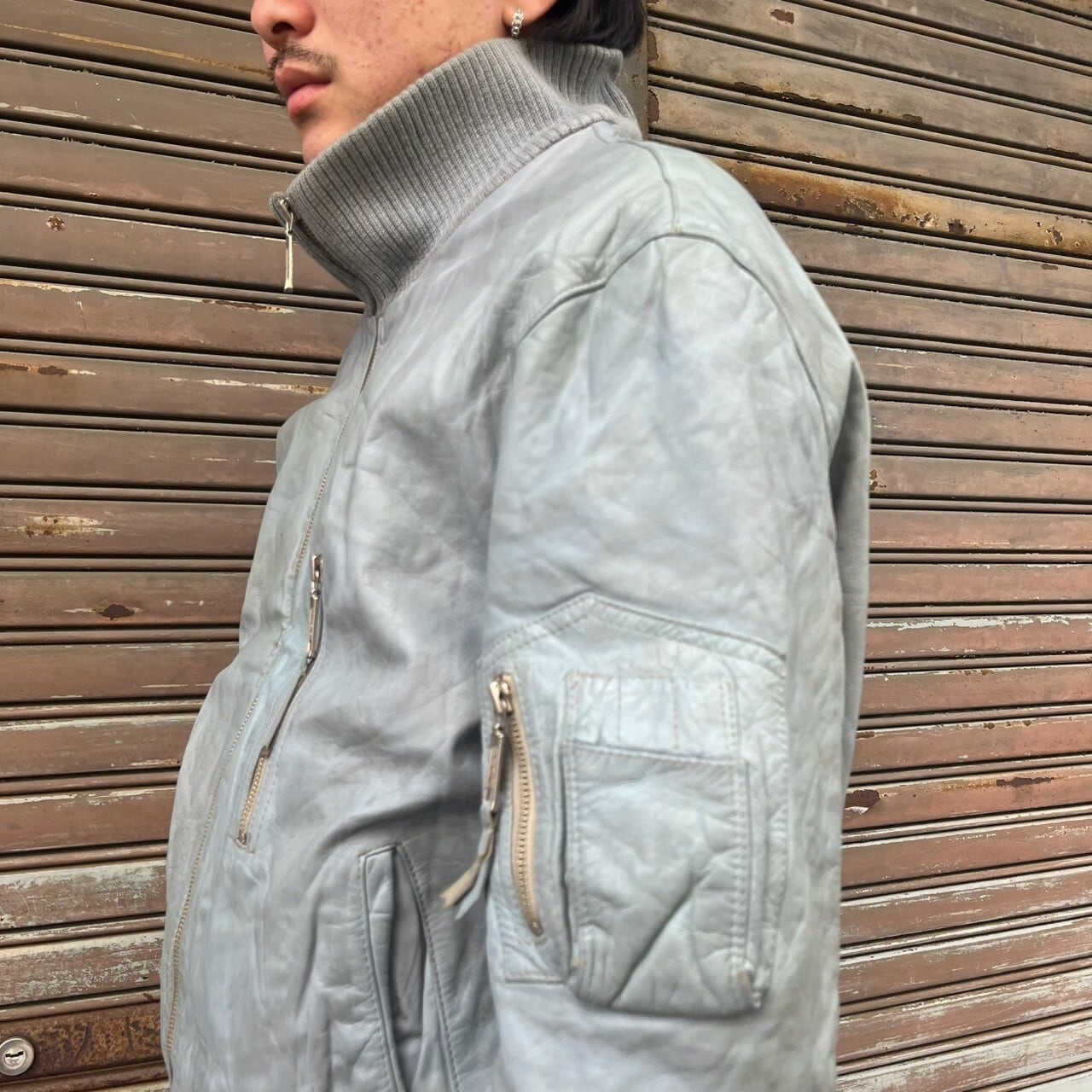 80s ドイツ軍 民製品 パイロットレザー フライトジャケット ミリタリー