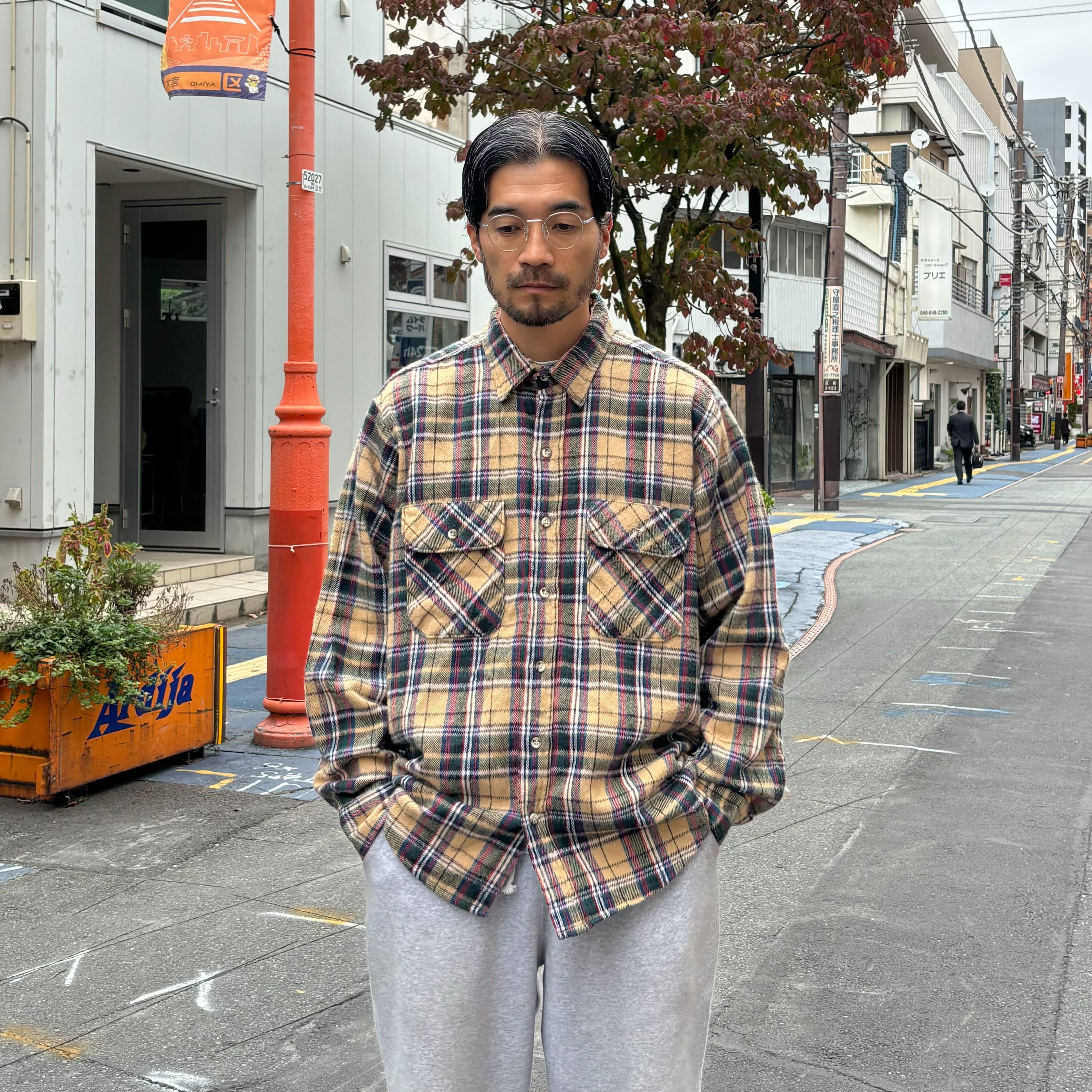 90's USA製 FIVE BROTHER Heavy Flannel Shirt L / ファイブブラザー